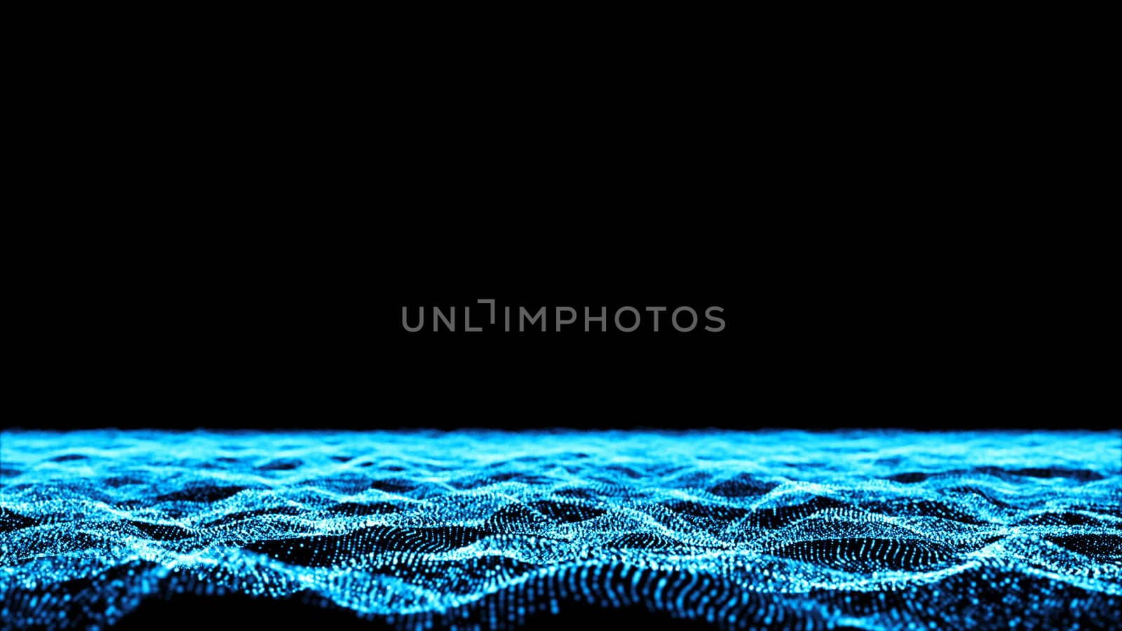 Digital wave particles form for digital background. 3d render by nolimit046