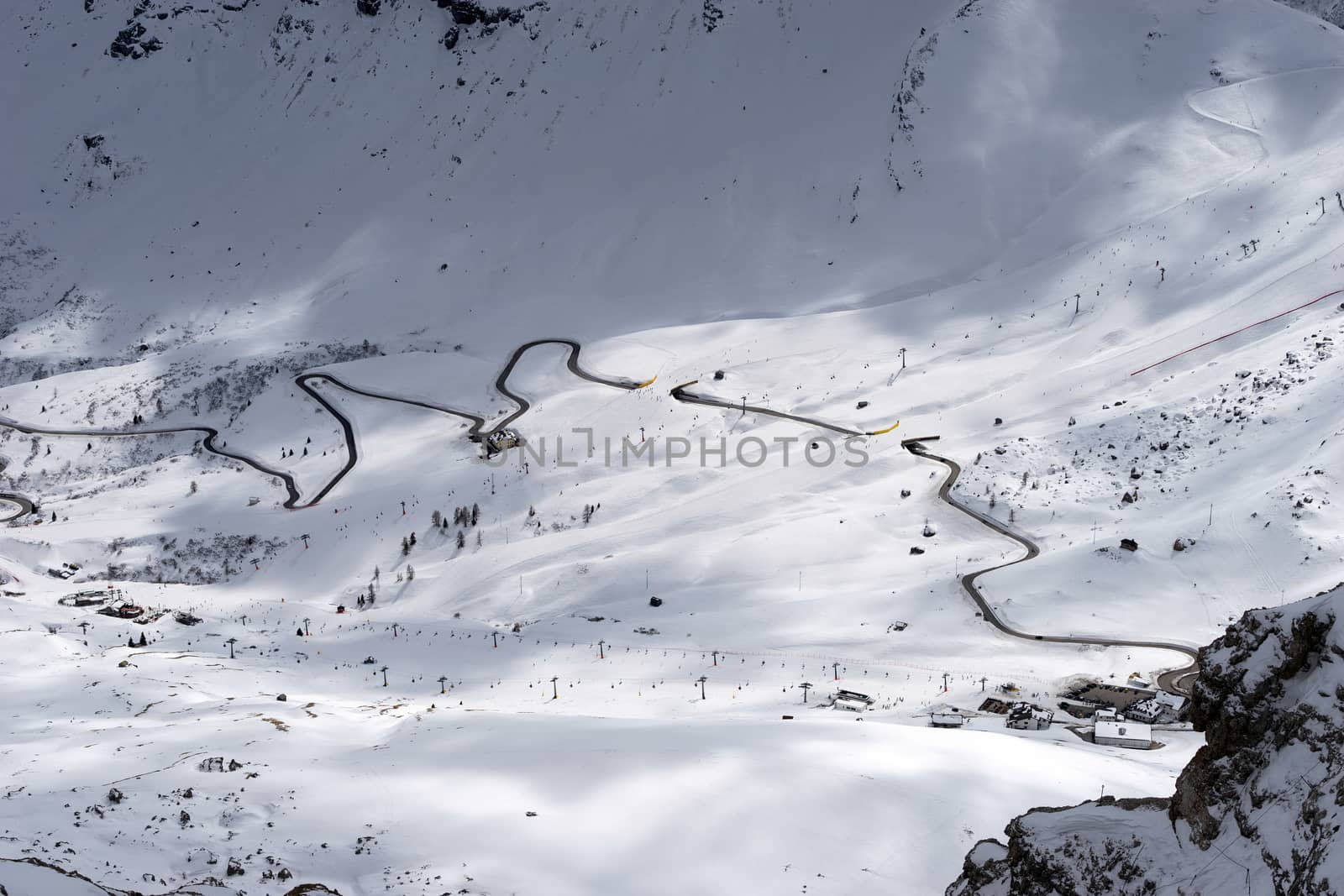 View from Sass Pordoi in the Upper Part of Val di Fassa by phil_bird