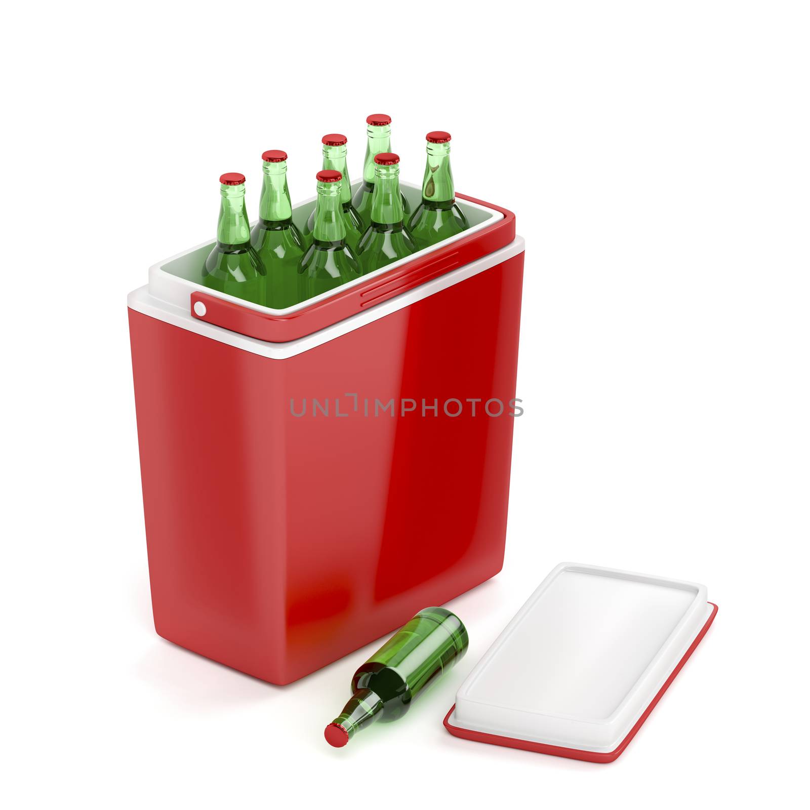 Cooling box with beer bottles by magraphics