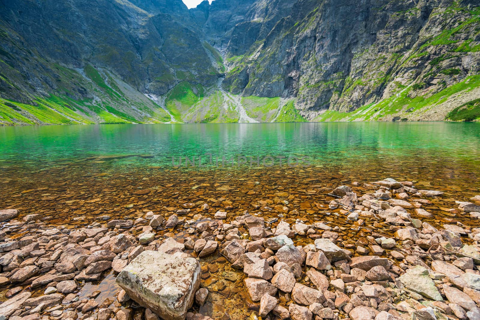 clean water of a cold mountain lake in the Tatras, lake Czarny S by kosmsos111