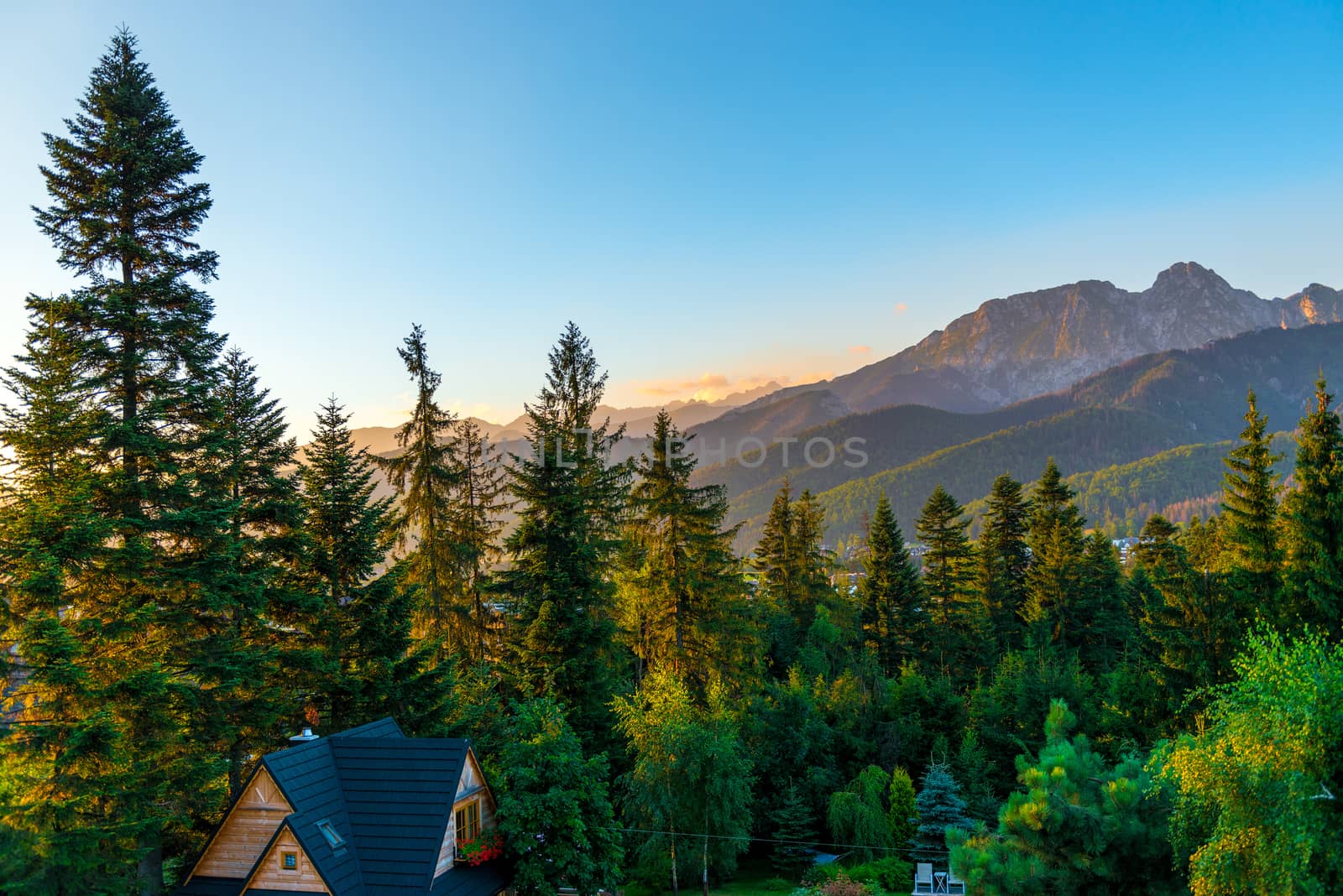 beautiful mountain landscape at dawn, view of the Tatras, Poland by kosmsos111