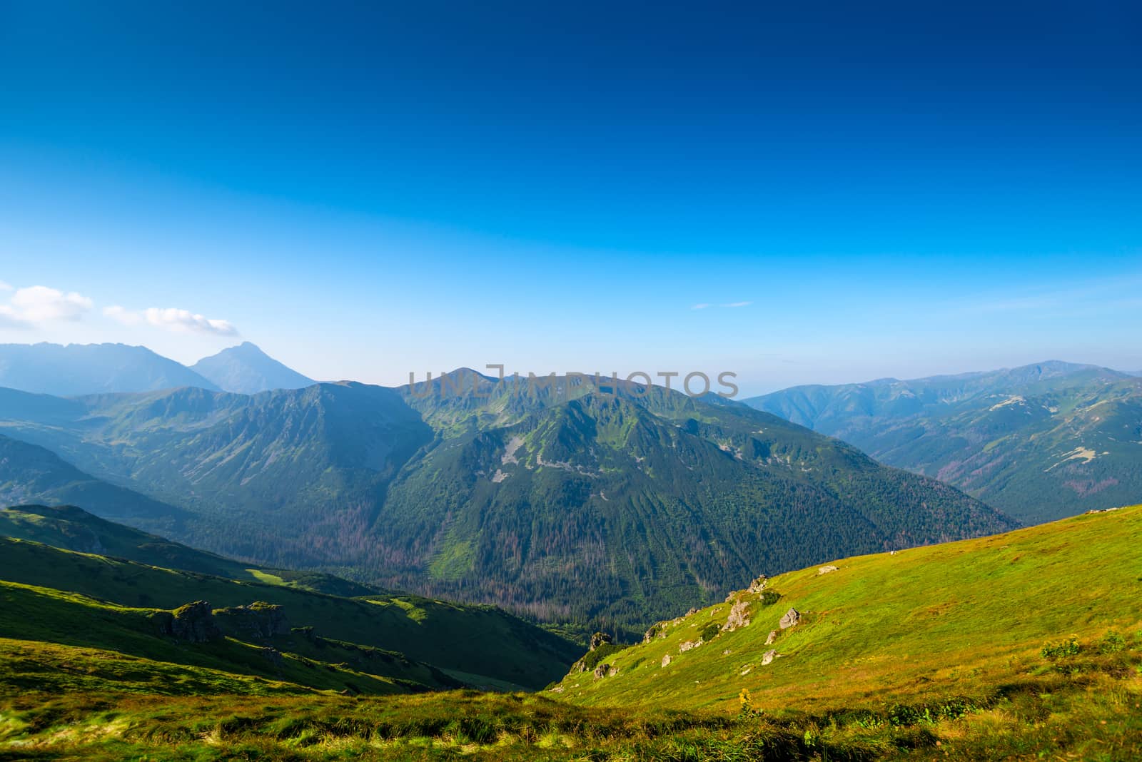 green high scenic mountain vista Poland - Kasprowy Wierch by kosmsos111