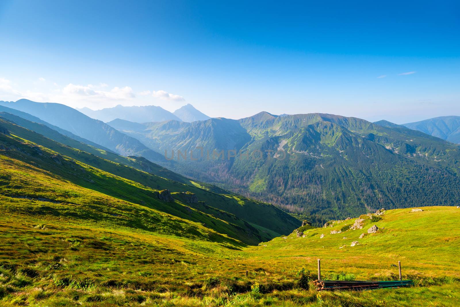 Shooting at dawn Mountains - view of Kasprowy Wierch, Poland