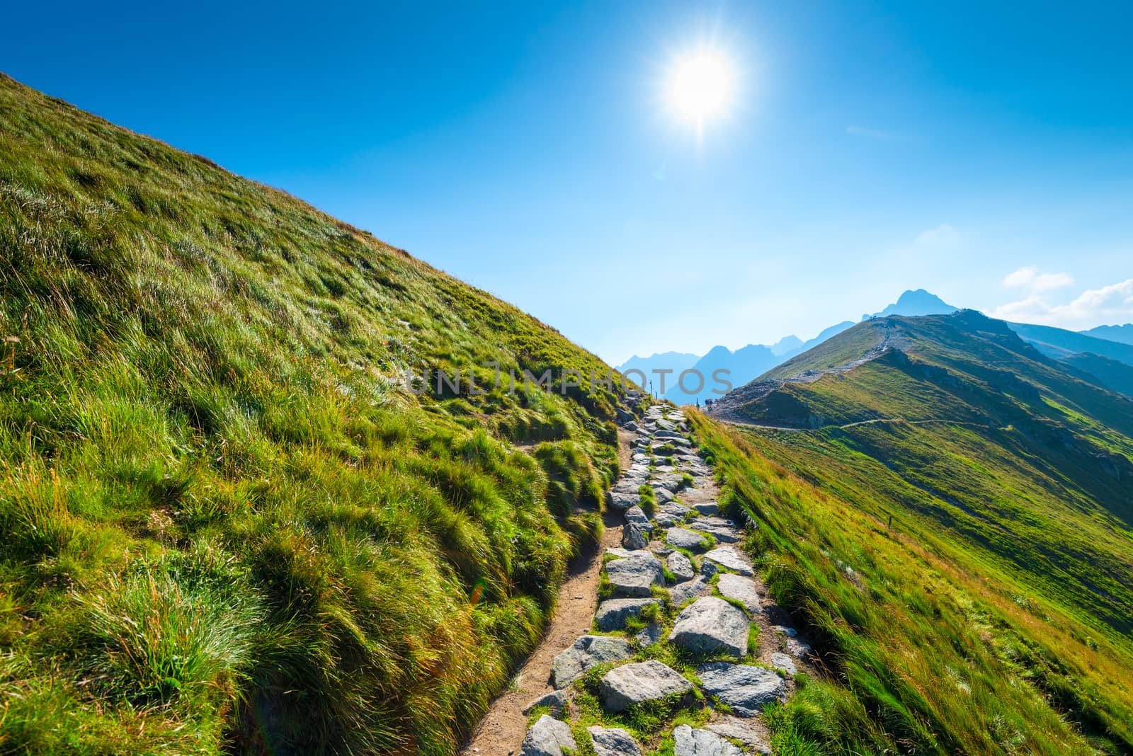 rocky trail for tourists, Kasprowy Wierch Poland