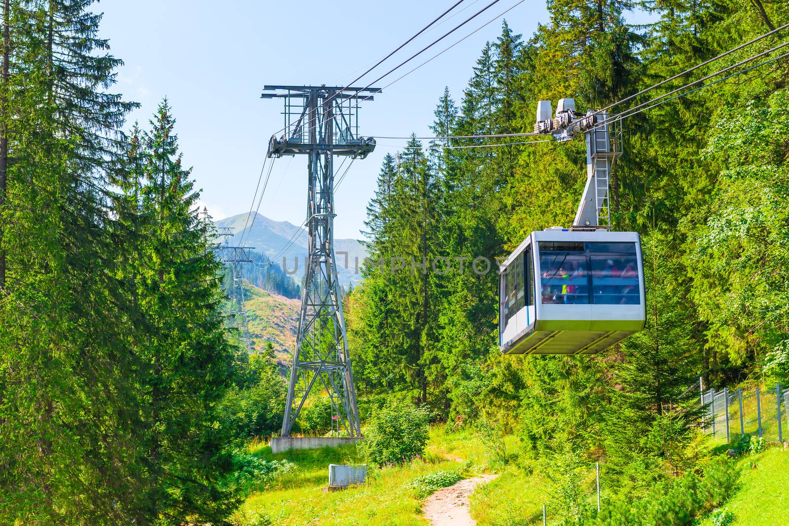 Funicular, raising tourists to Kasprowy Wierch in Poland Zakopan by kosmsos111