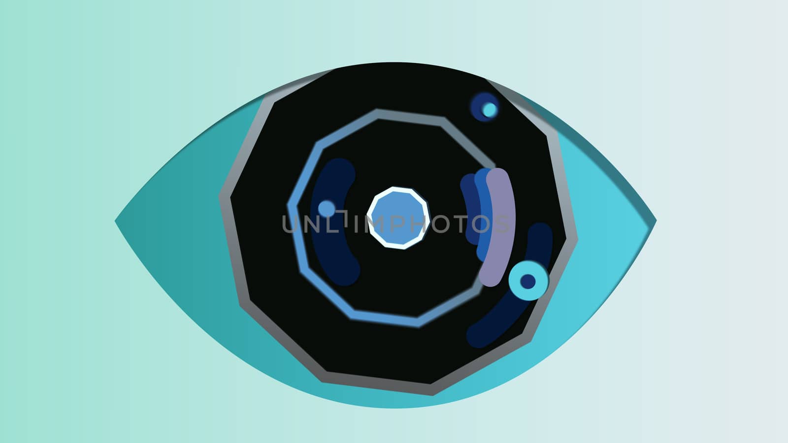 Artificial octagonal eye in the celeste background by klss