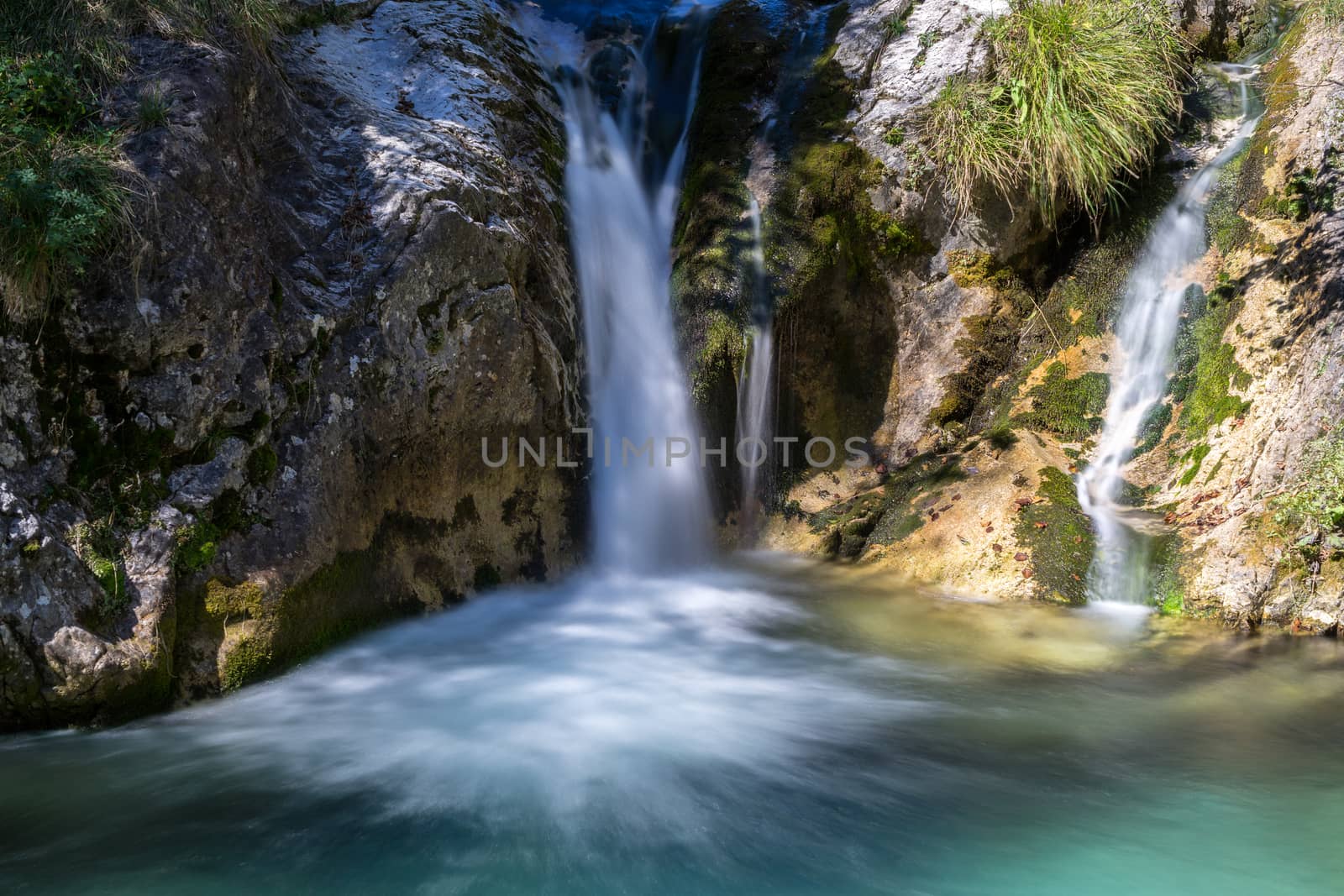 Waterfall at the Val Vertova torrent Lombardy near Bergamo in It by phil_bird