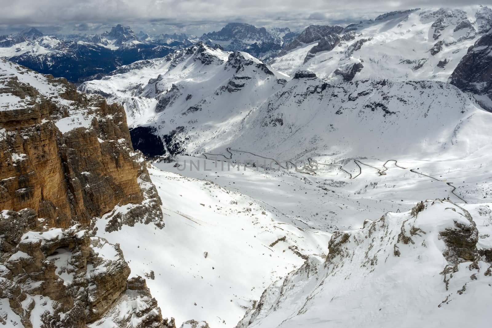 View from Sass Pordoi in the Upper Part of Val di Fassa by phil_bird