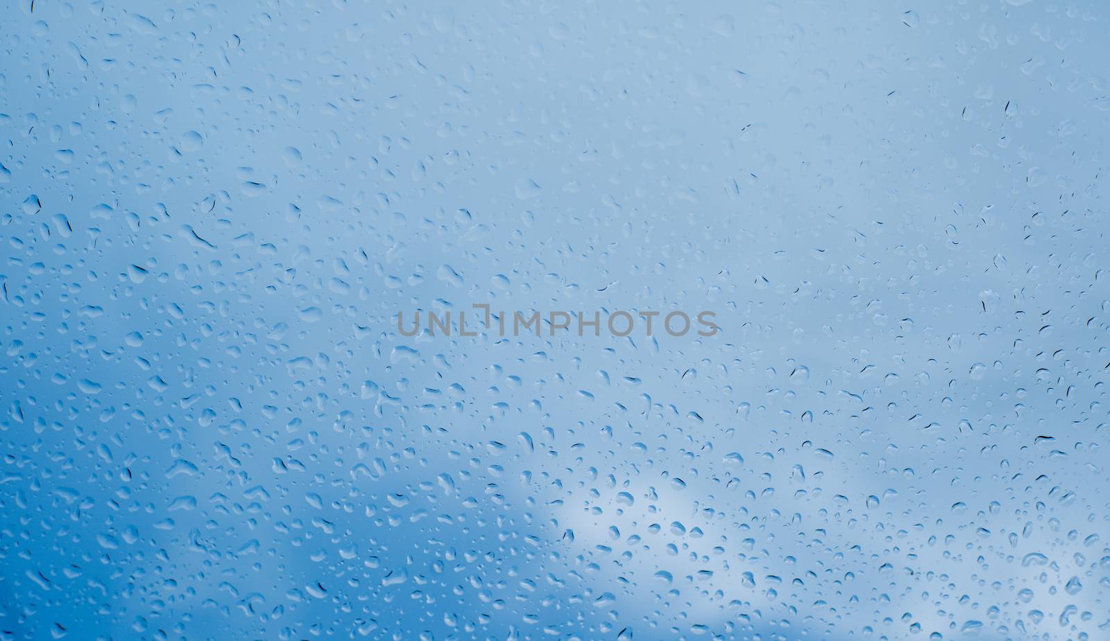 water drops on blue sky background