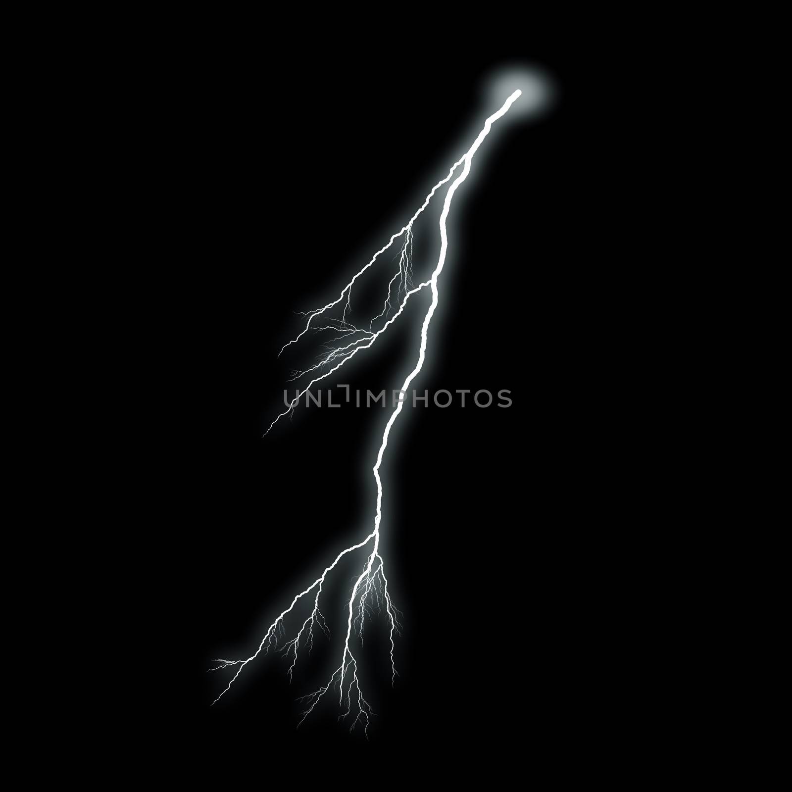 Lightning Isolated over Black Background by whitechild