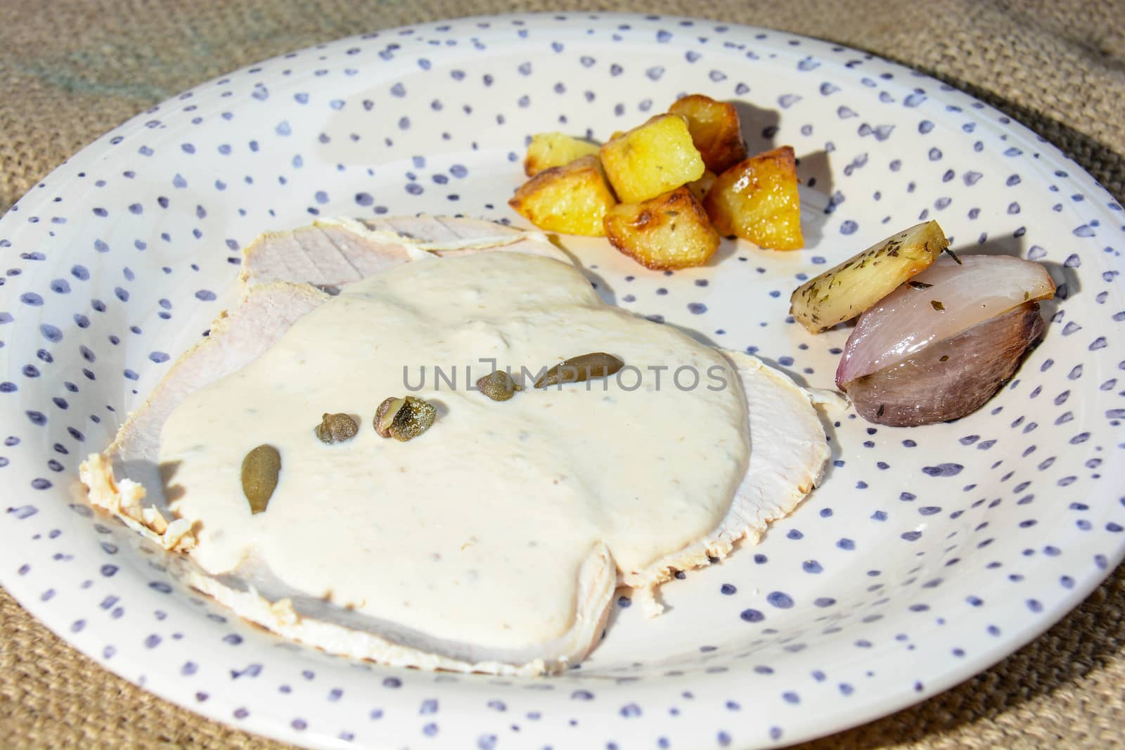 veal with tuna sauce, capers and mayonnaise, vitello tonnato