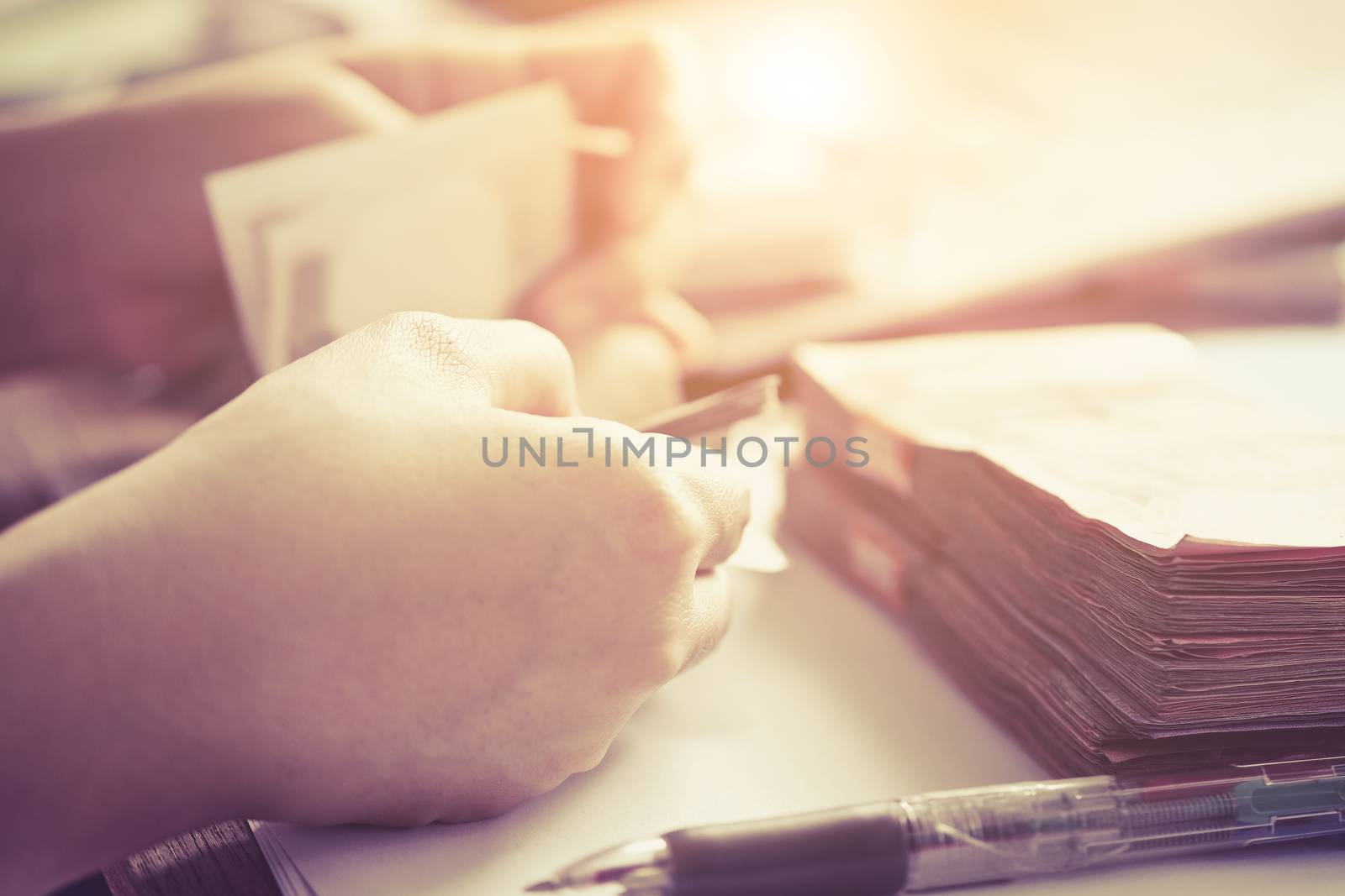 Count the money, accounting concept background