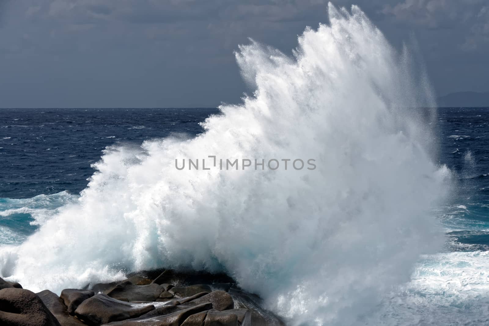 Waves Pounding the Coastline at Capo Testa Sardinia