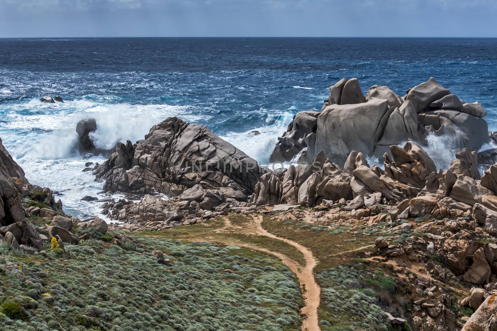 Waves Pounding the Coastline at Capo Testa Sardinia by phil_bird