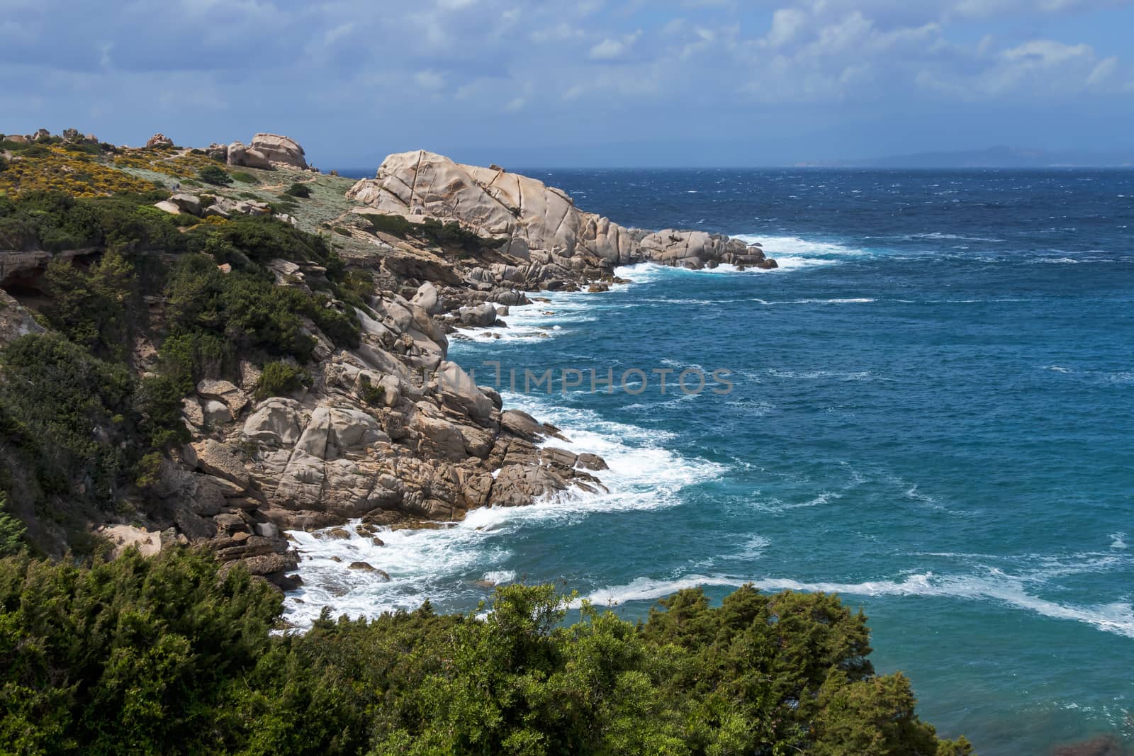 The coastline at Capo Testa Sardinia