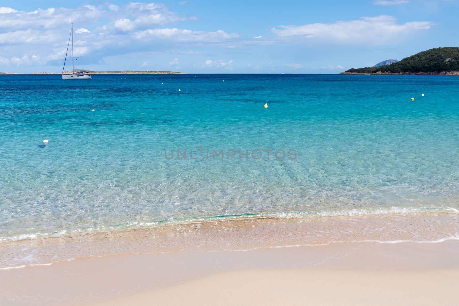 Yacht off Liscia Ruja beach Sardinia by phil_bird