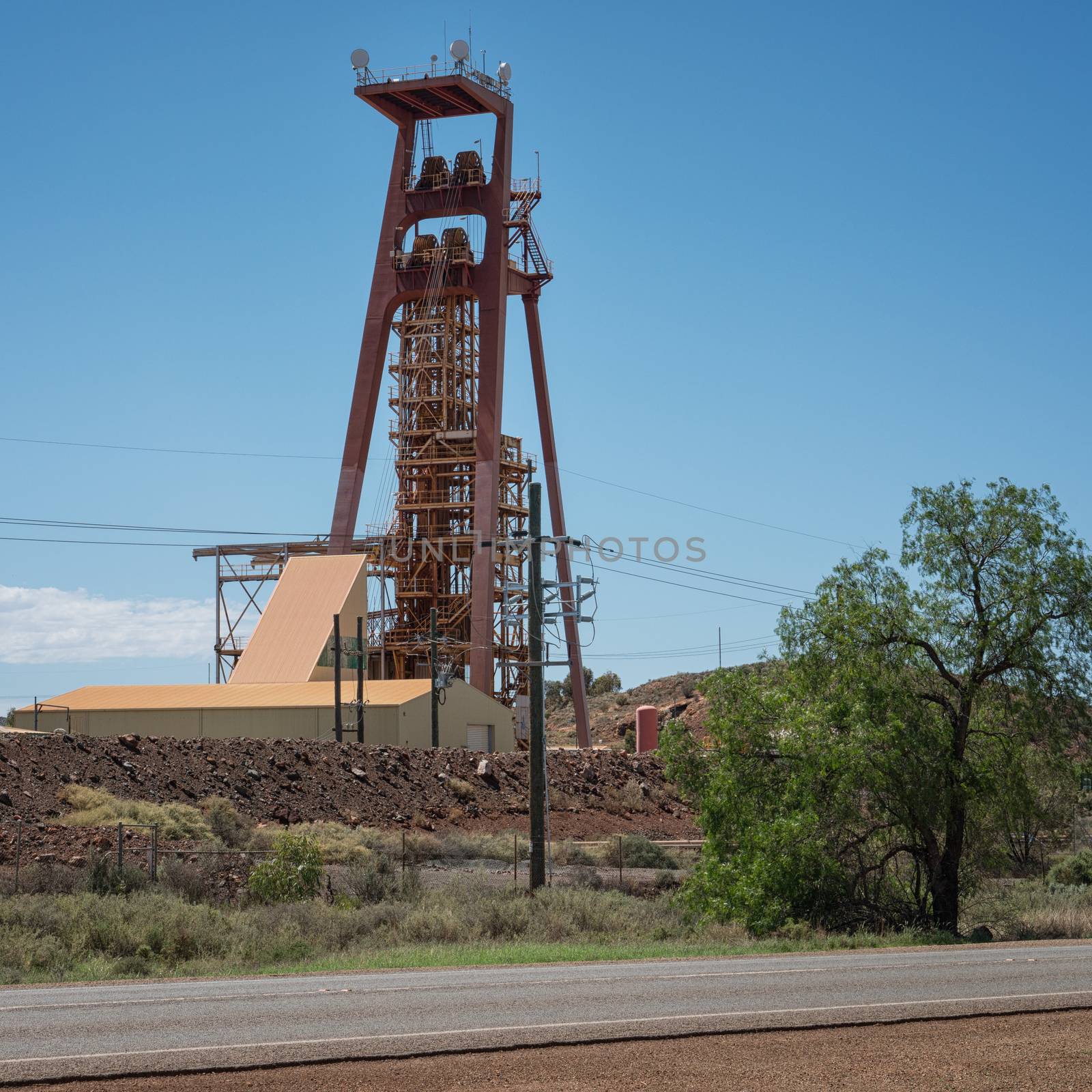 Pit frame of a gold mine in Kalgoorlie Western Australia