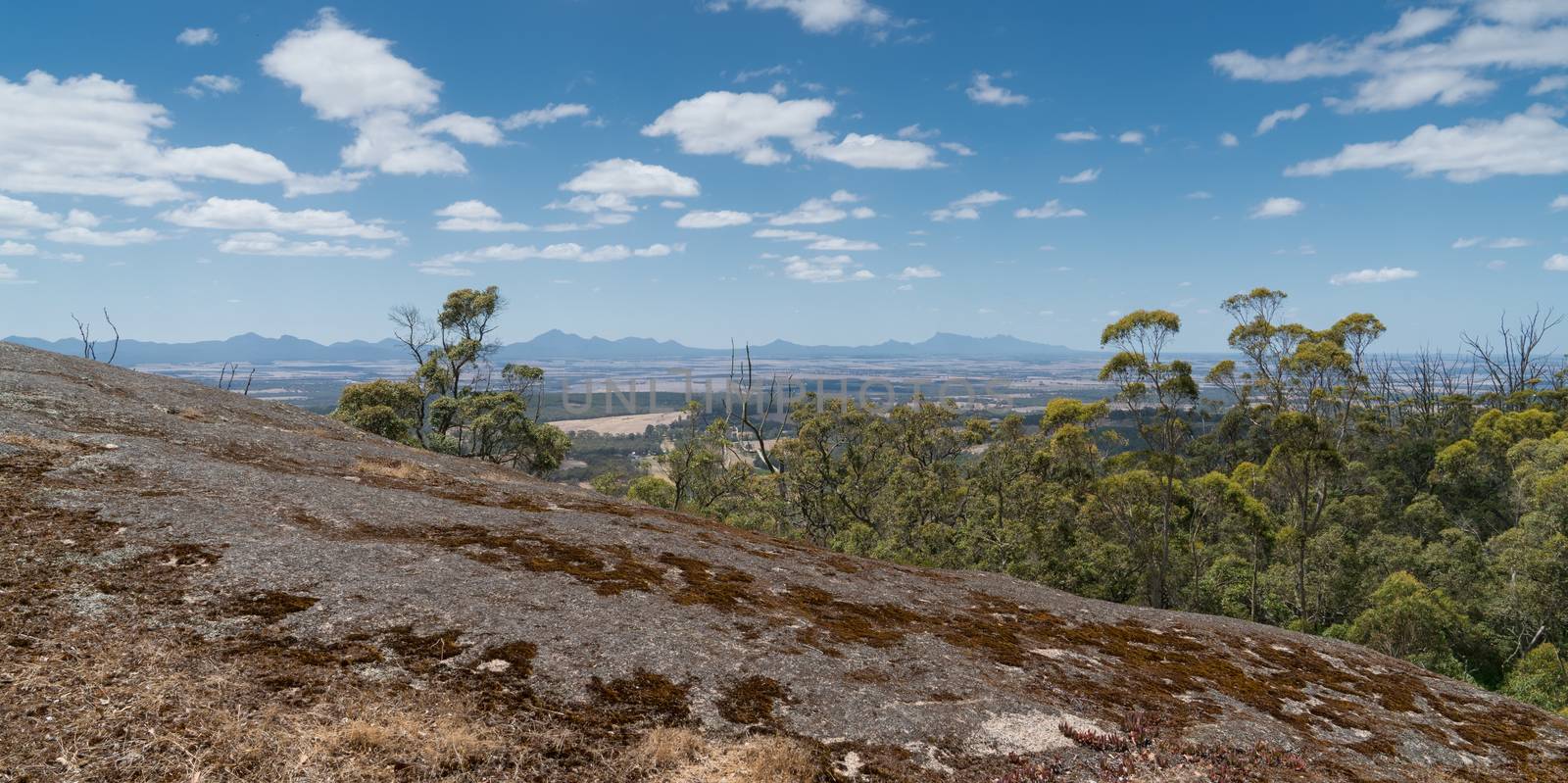 Panoramic view over the landscape of the Porongurup National Park close to Albany, Western Australia