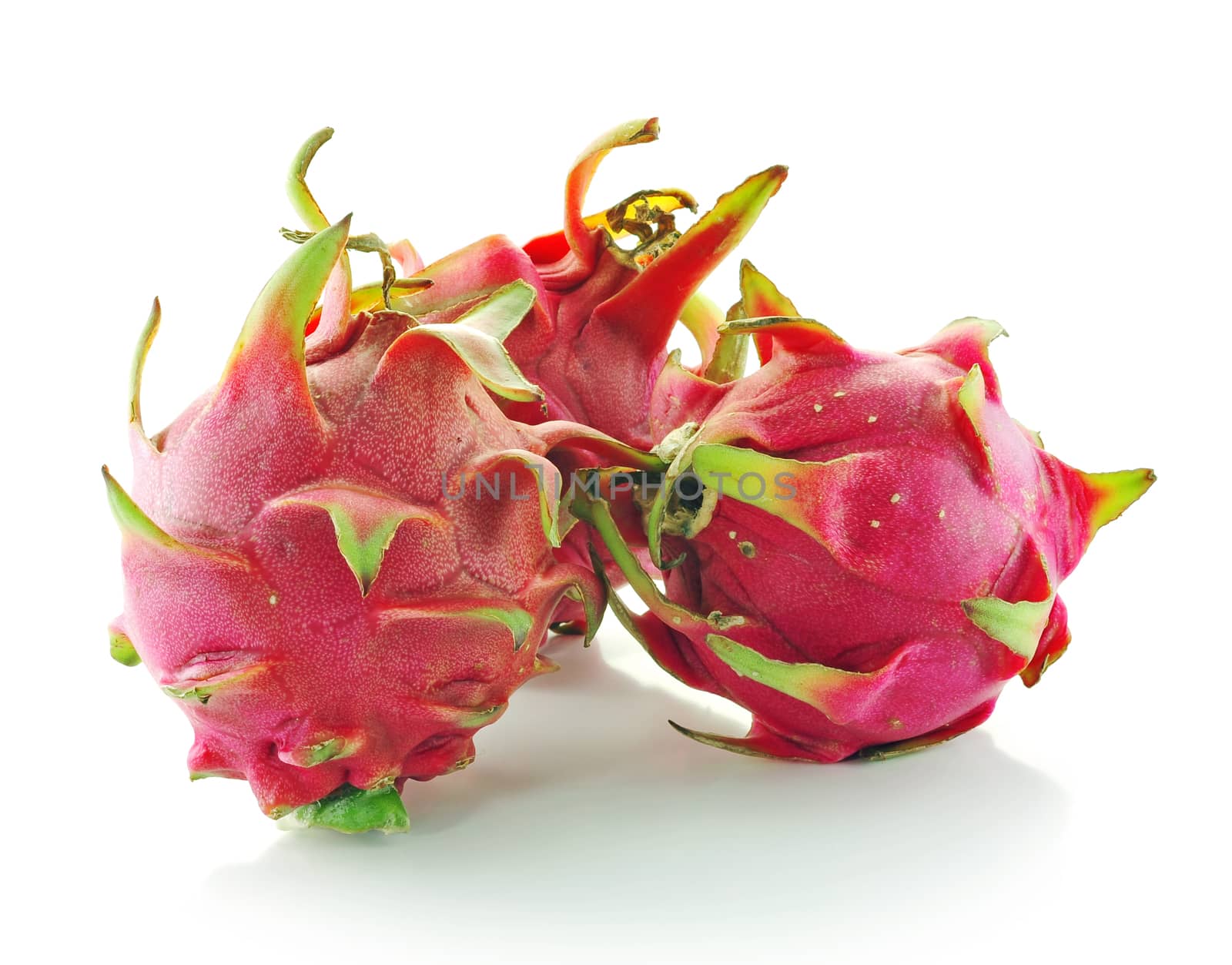 Dragon Fruit on white background by sommai