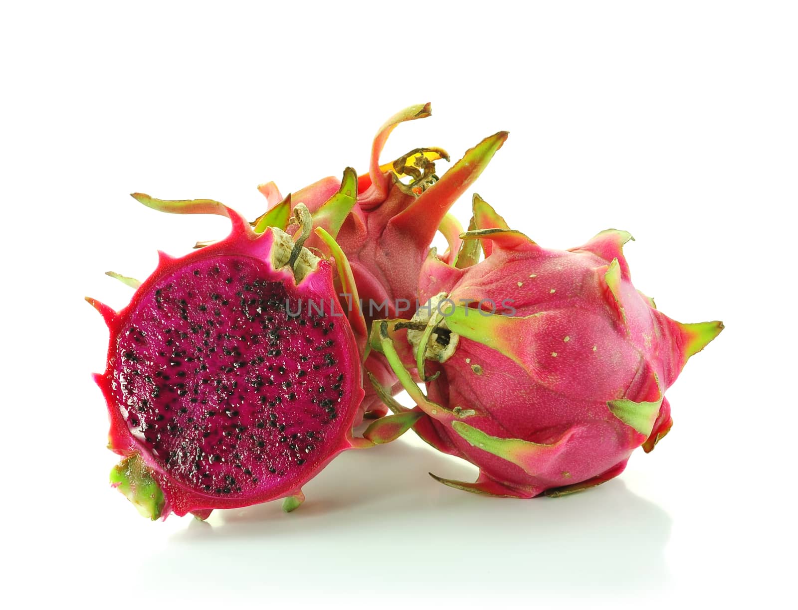 Dragon Fruit on white background by sommai