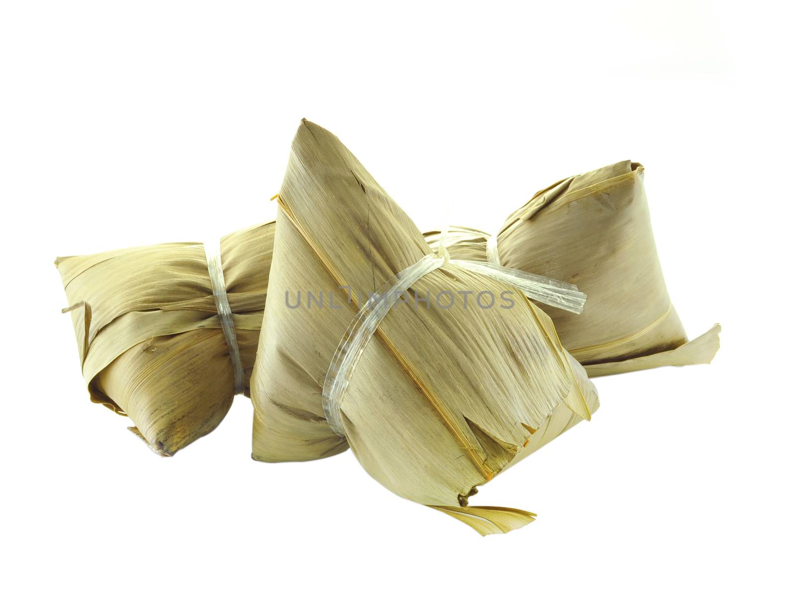 Rice dumpling on white background by sommai