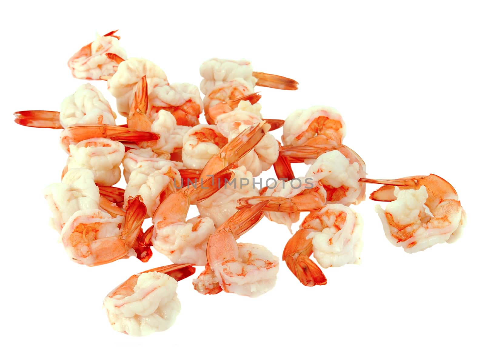  shrimps on a white background by sommai