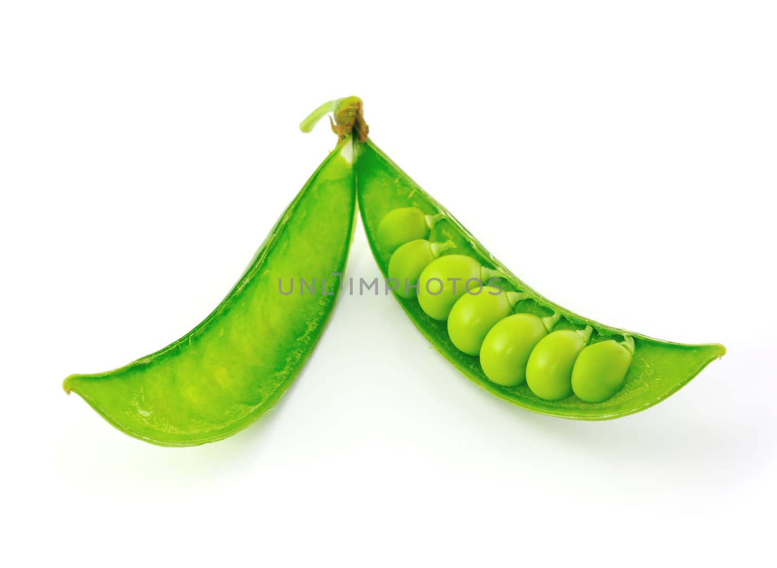 fresh green peas isolated on a white background by sommai