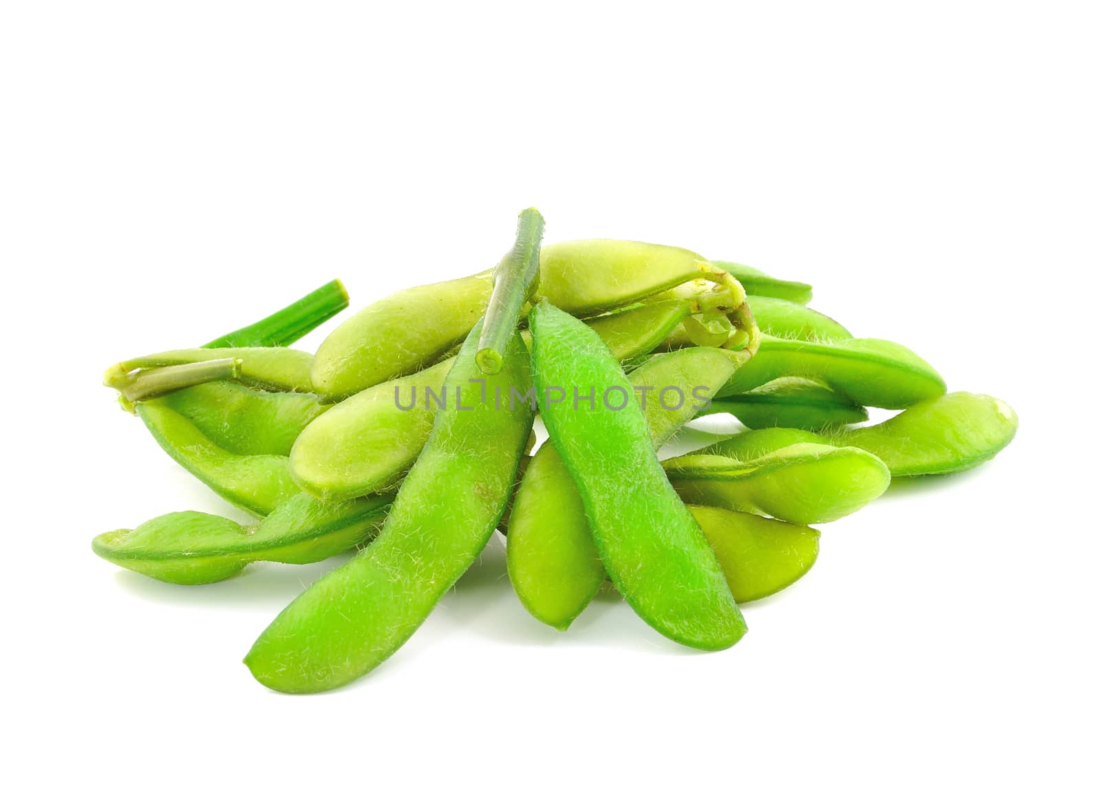 fresh green peas isolated on a white background by sommai