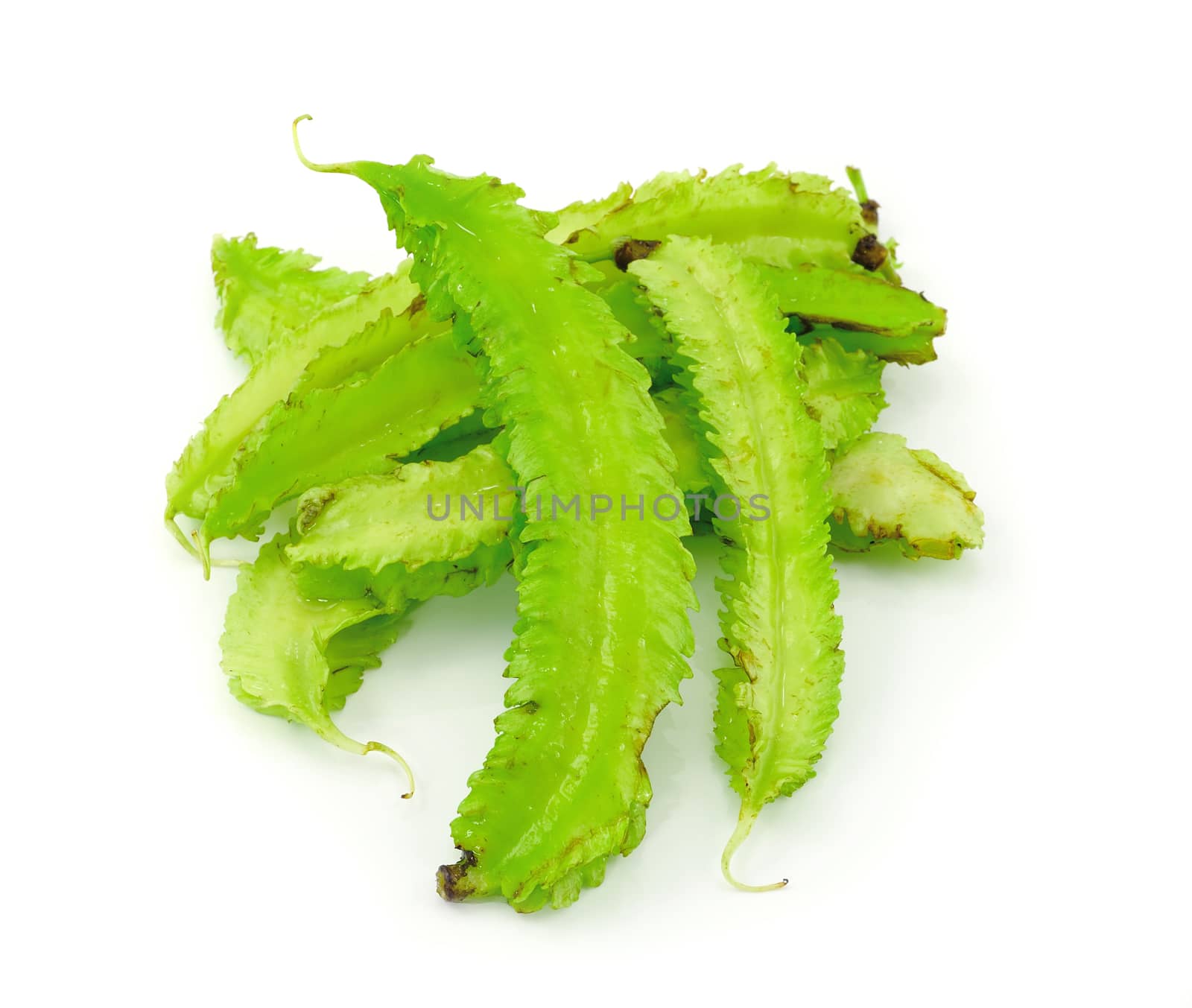 Green Winged Beans, Vegetable isolated On White Background by sommai