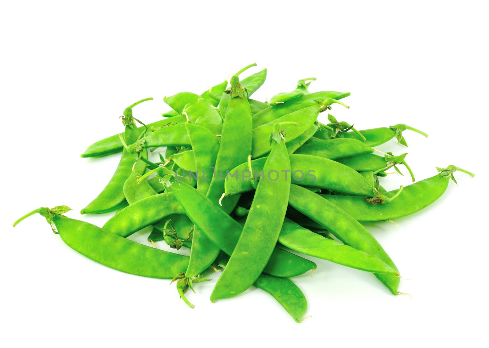 fresh green peas isolated on a white background by sommai