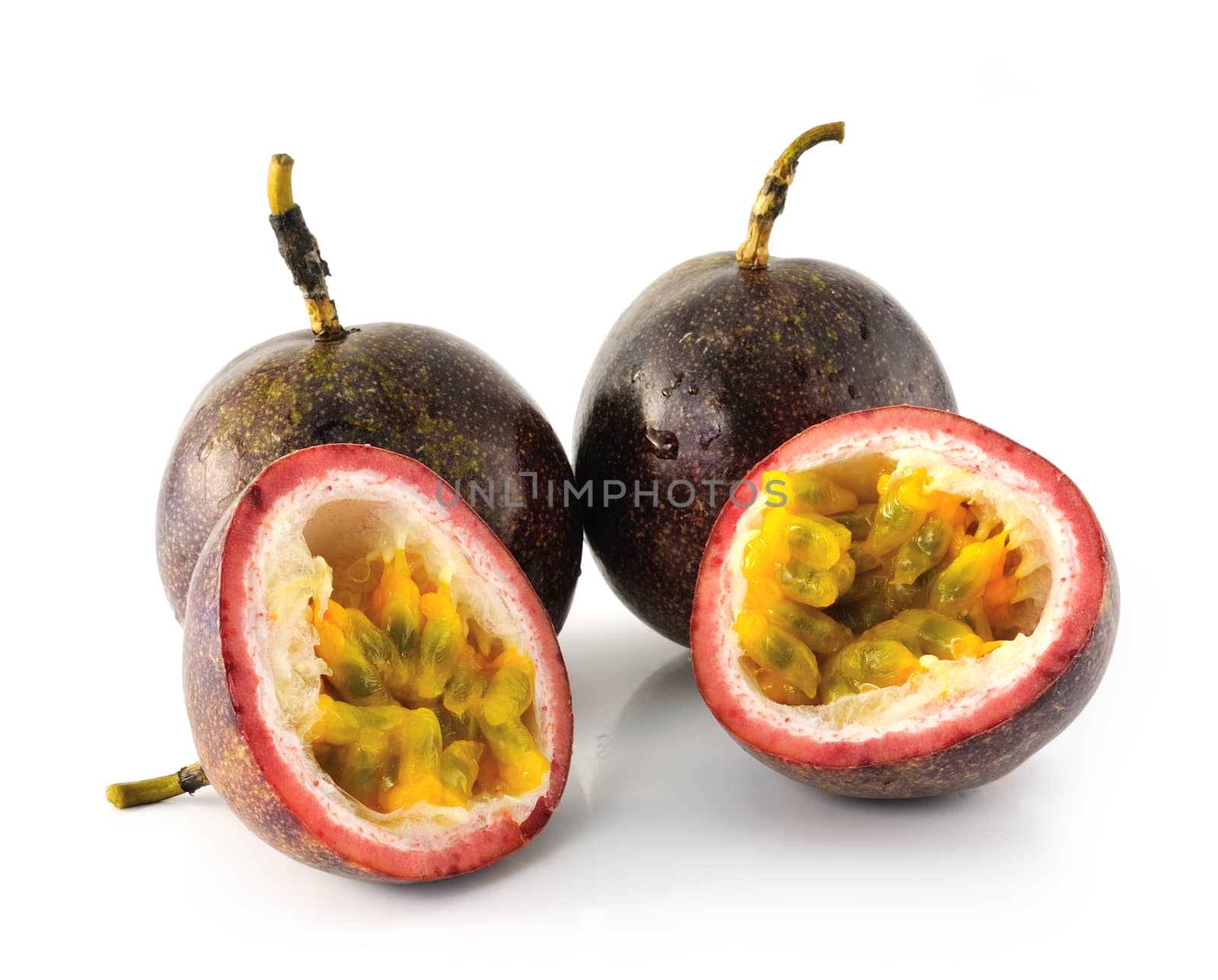 Passion fruit  on white background