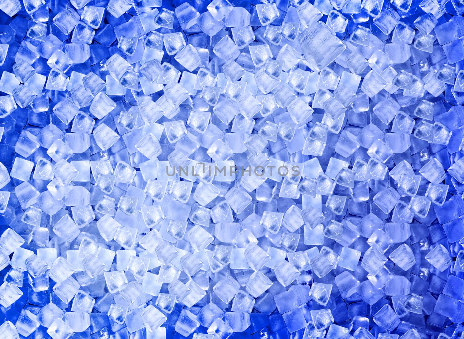 background with ice cubes in blue light 