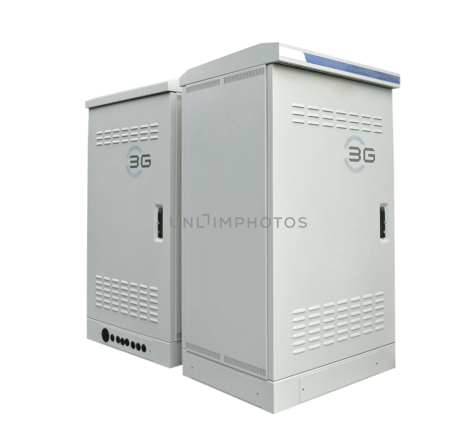 The communication server box on white background