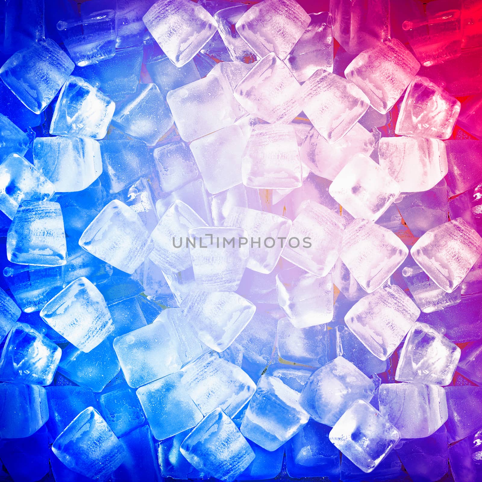 background with ice cubes in blue light by sommai