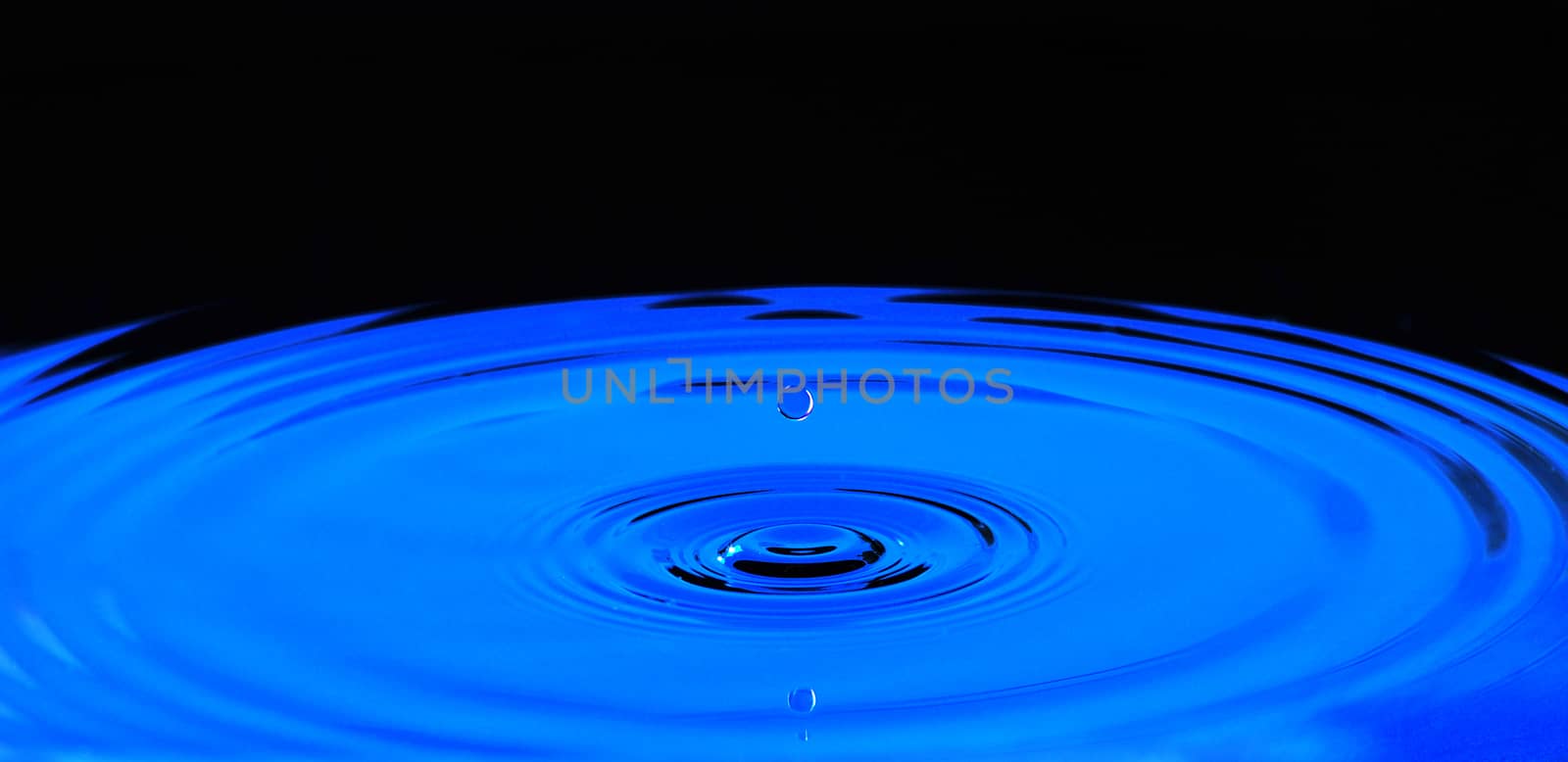 Drop of water in blue