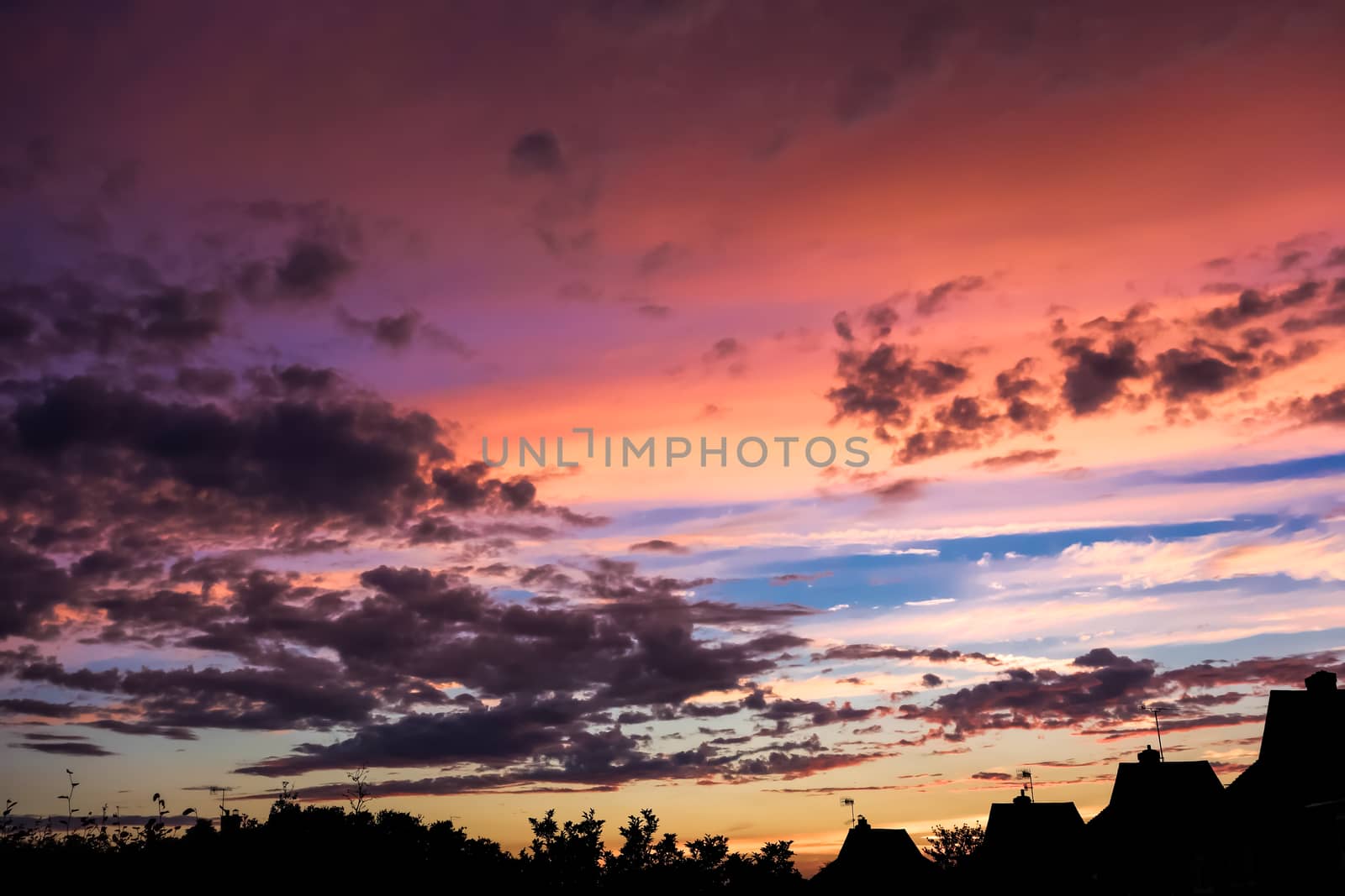 Colourful Sunset over East Grinstead