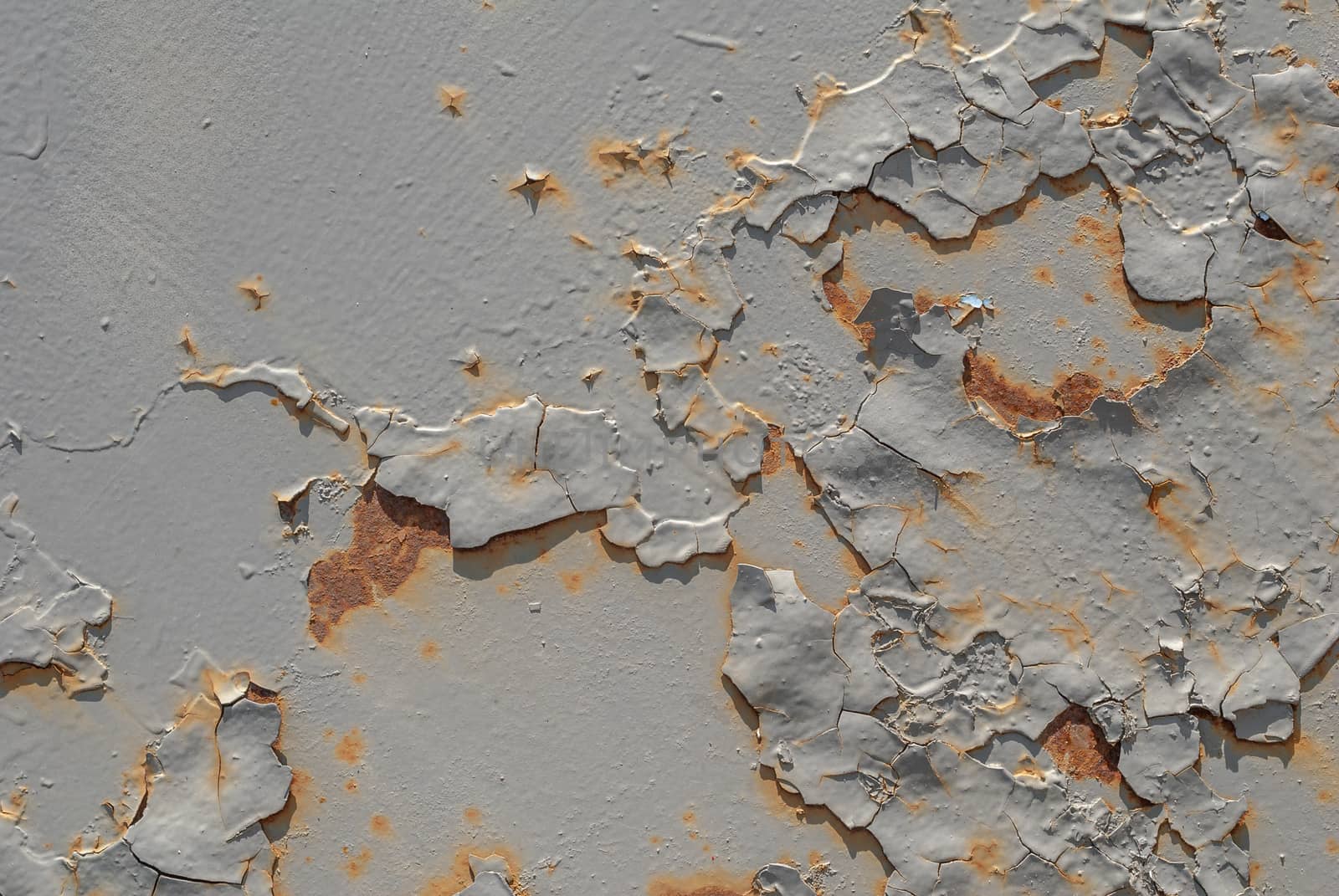 surface of rusty iron with remnants of old paint, chipped paint, grey texture, background by uvisni