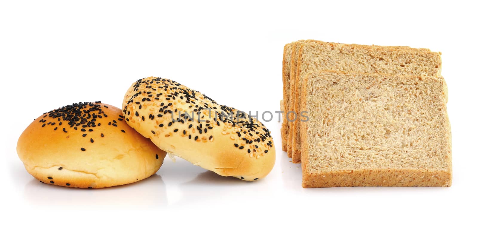 bread on a white background by sommai