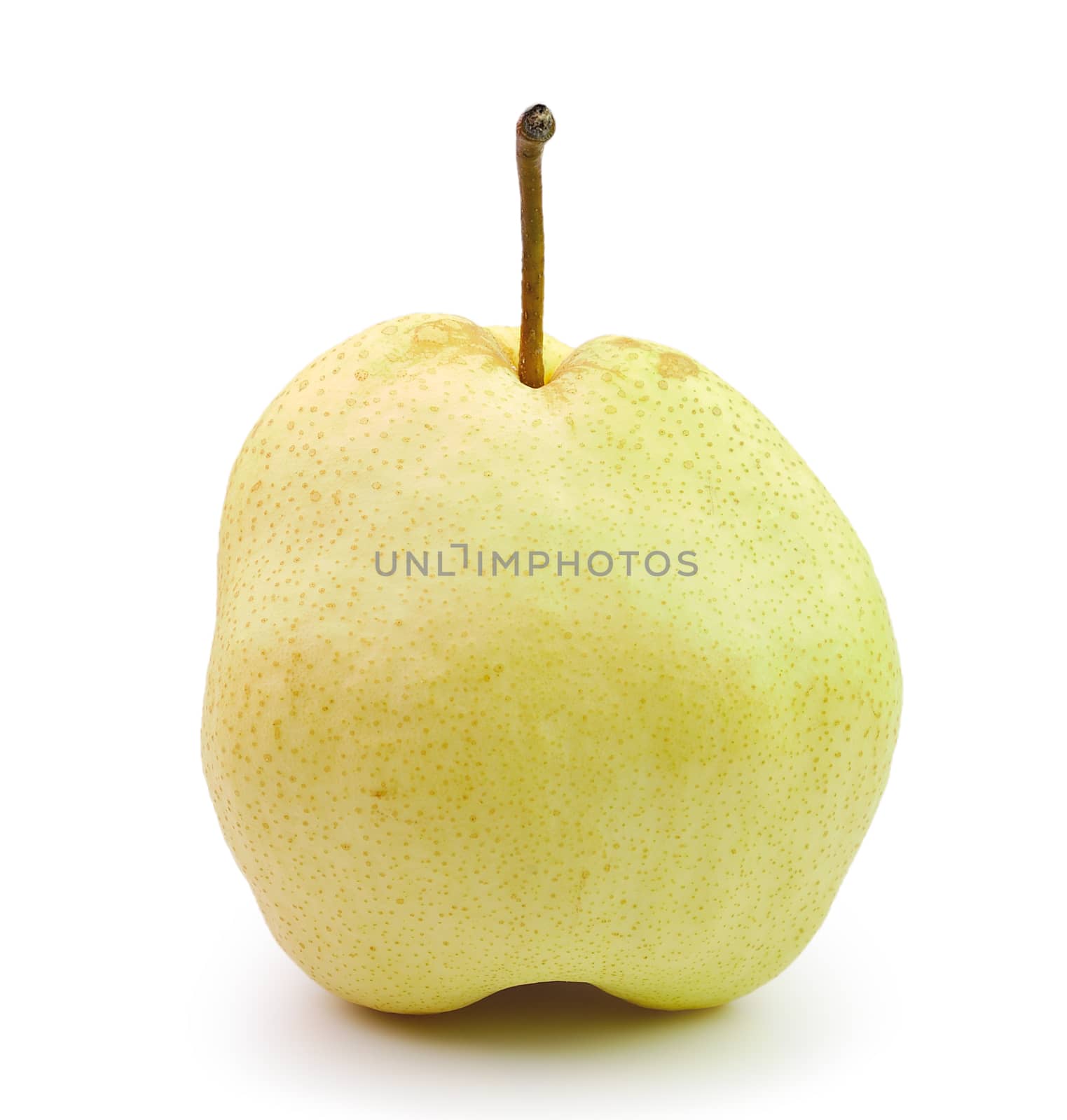 Pear in closeup on a white background by sommai