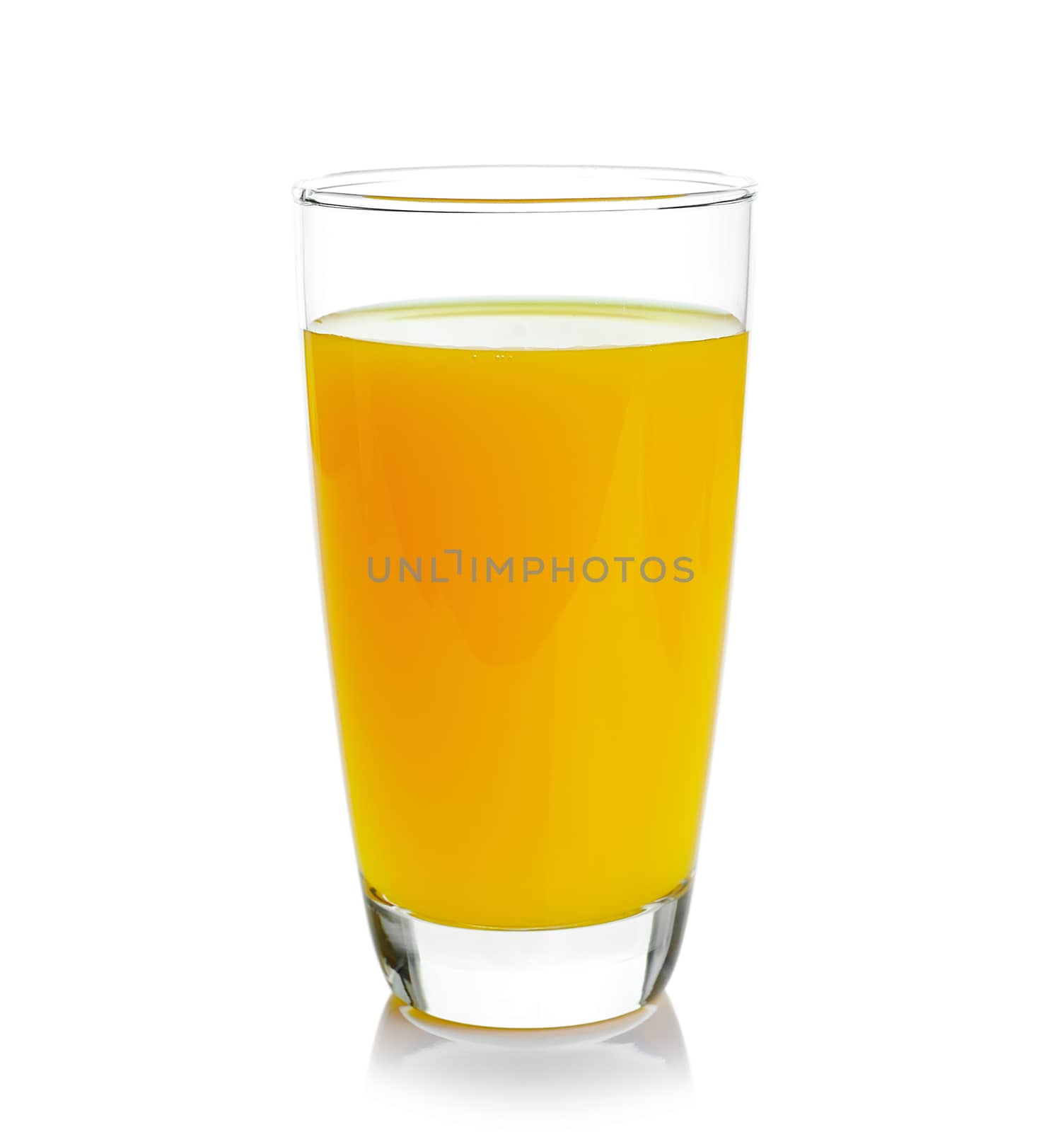 Full glass of orange juice isolated on white background by sommai