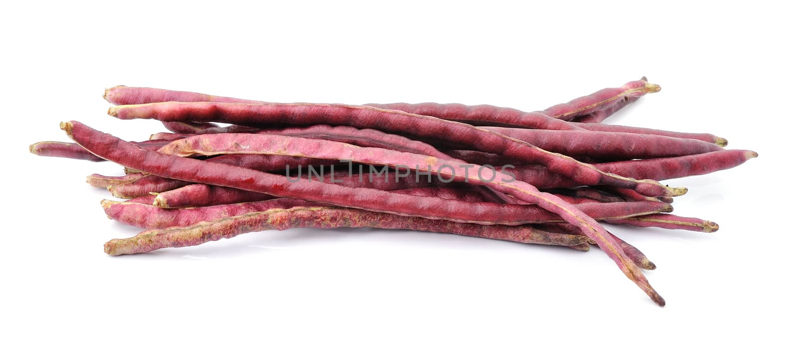 red beans on the white background.
