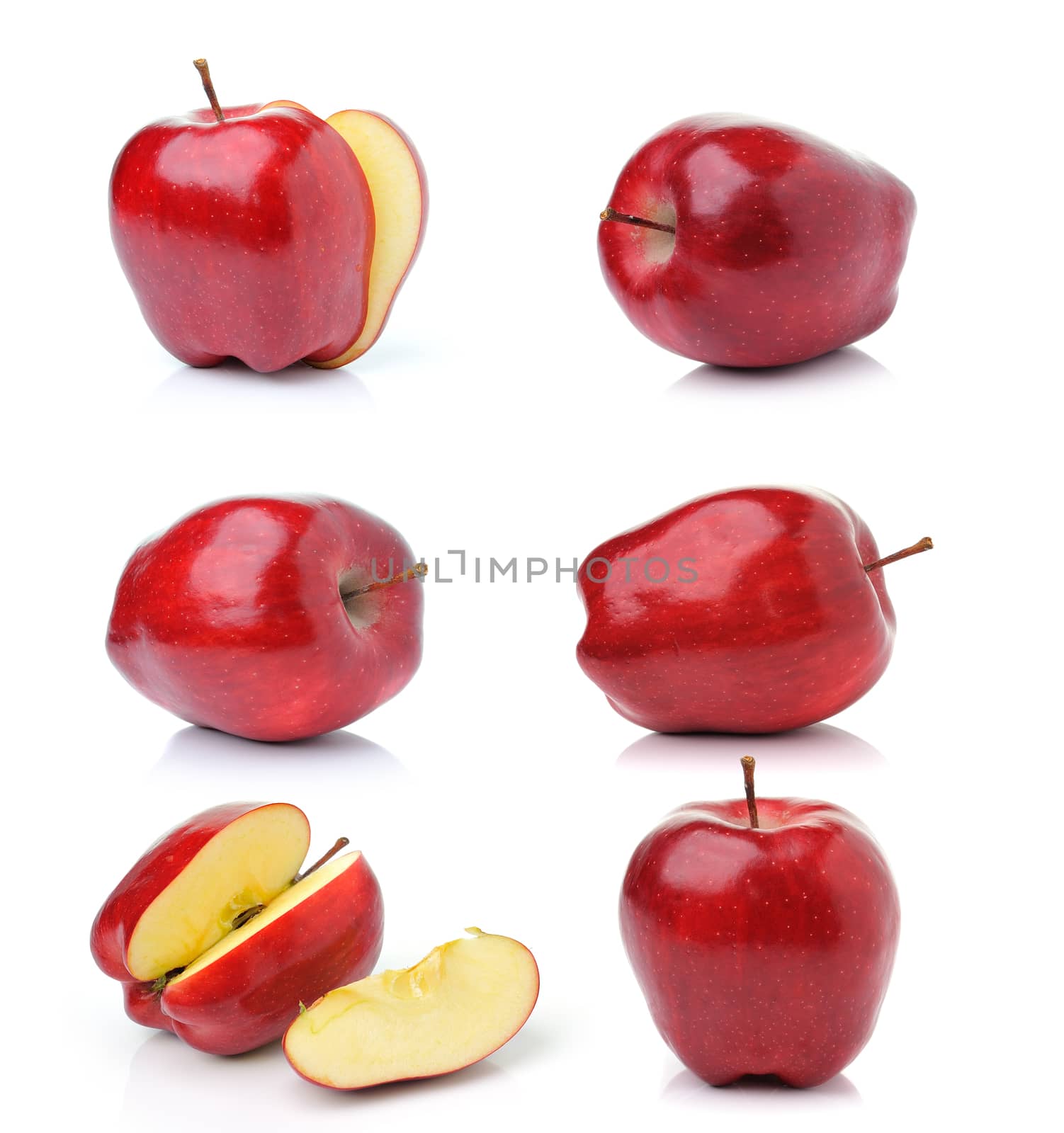 Red ripe apple isolated on white background