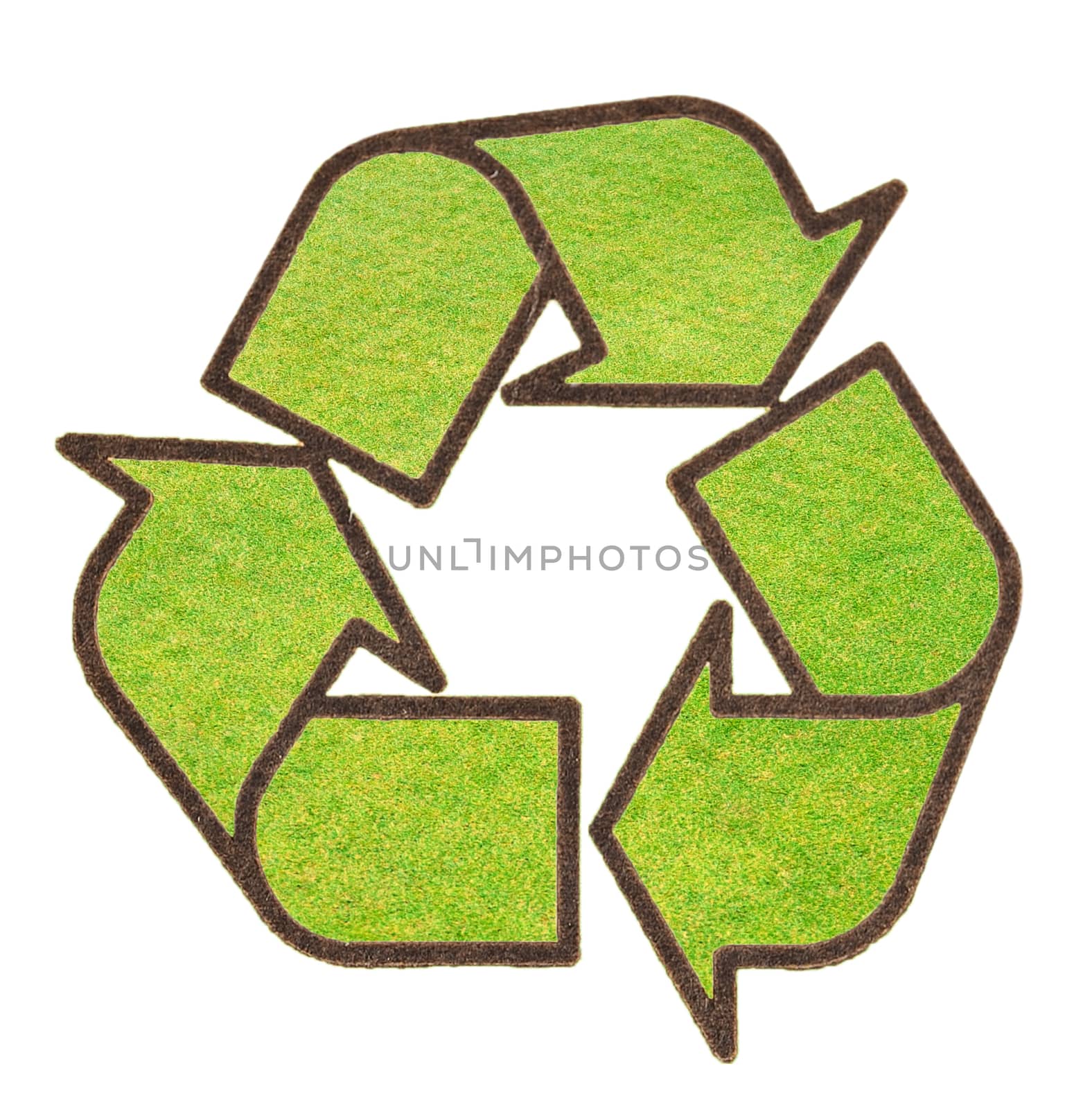 recycle sign from grass

