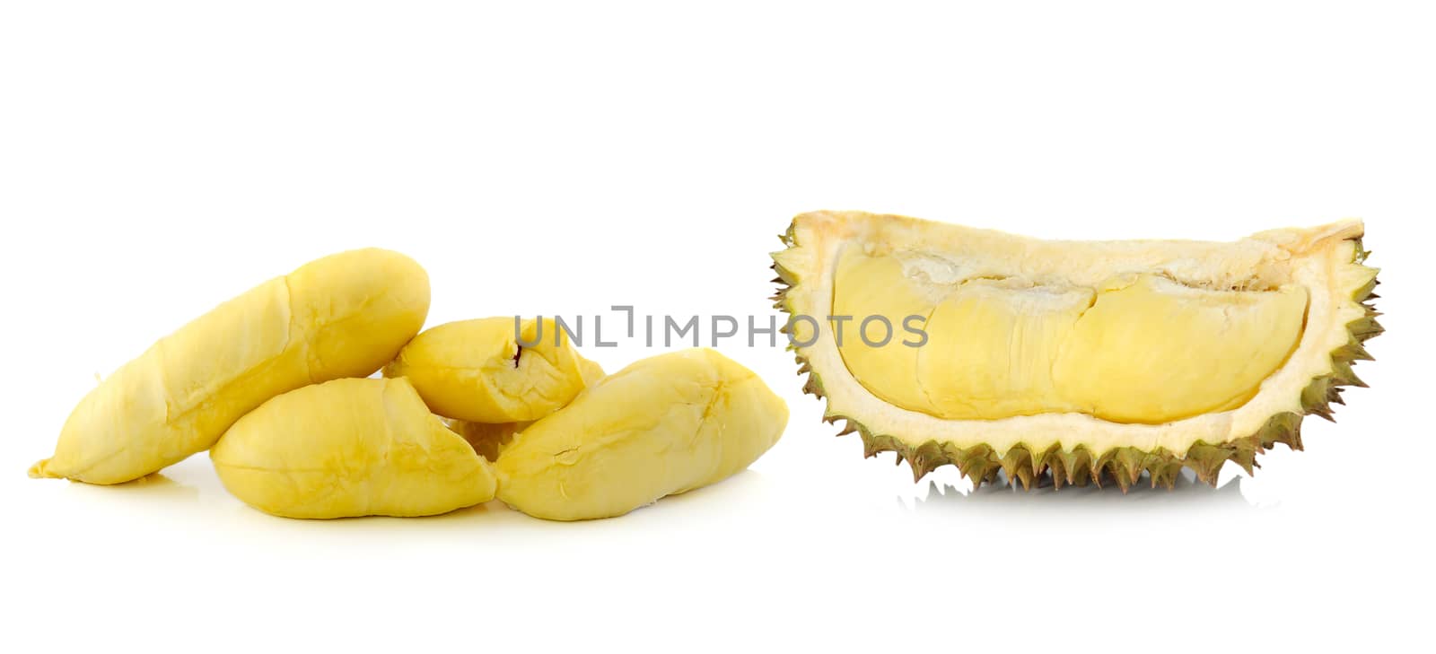Durain fruit isolated on white background by sommai