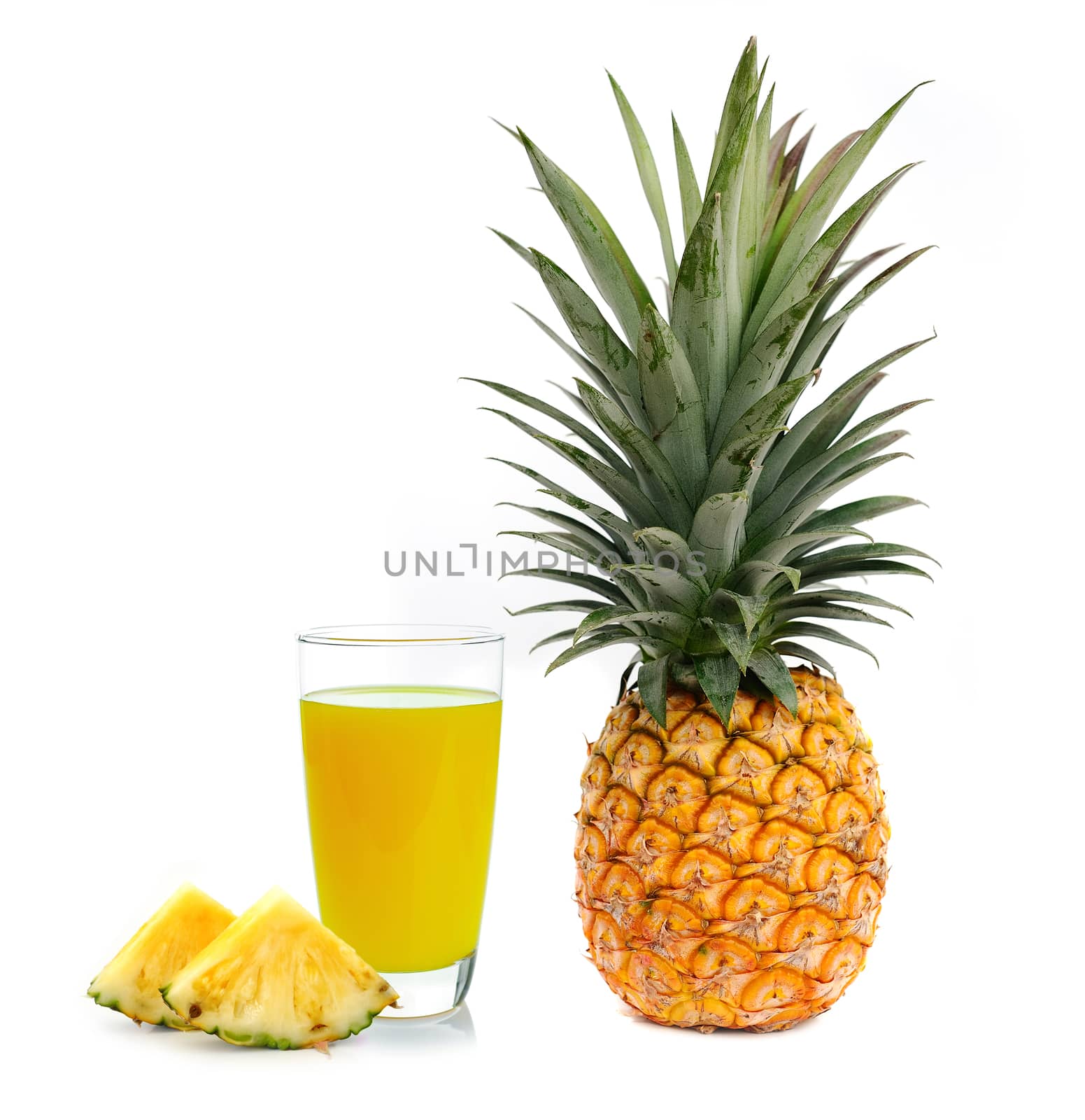 pineapple juice isolated on white background by sommai