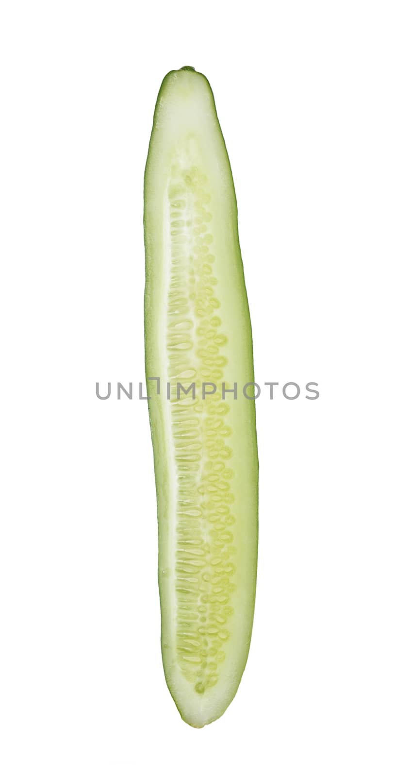 Fresh slice cucumber on white background