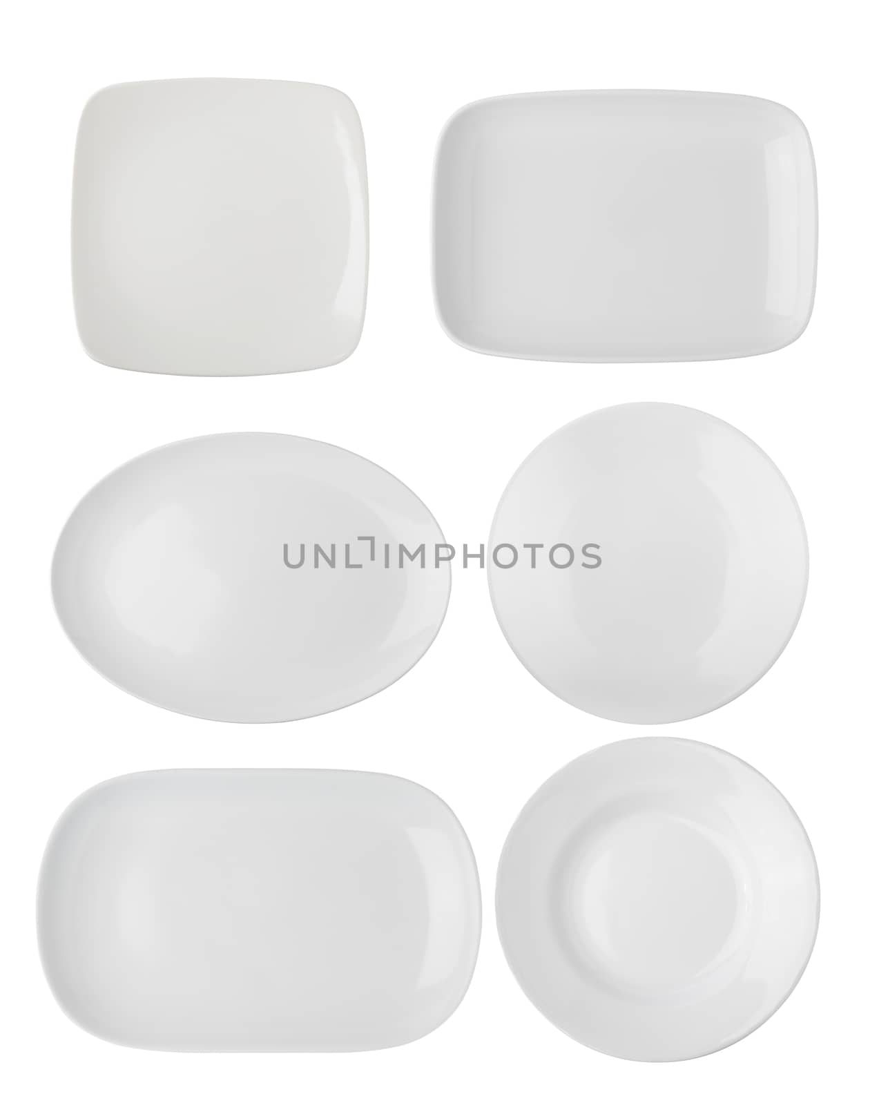 white plate isolated on white background by sommai