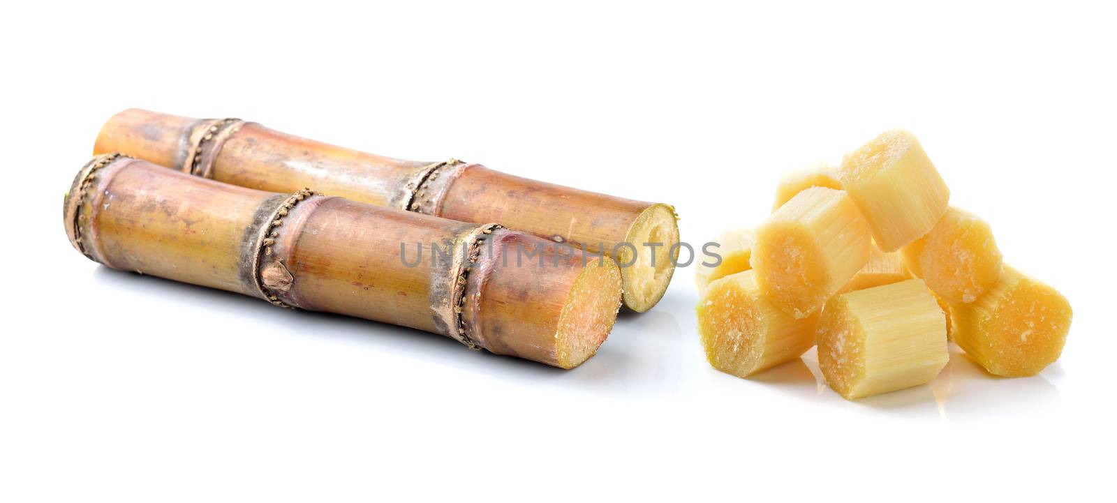 Sugarcane isolated on white background by sommai