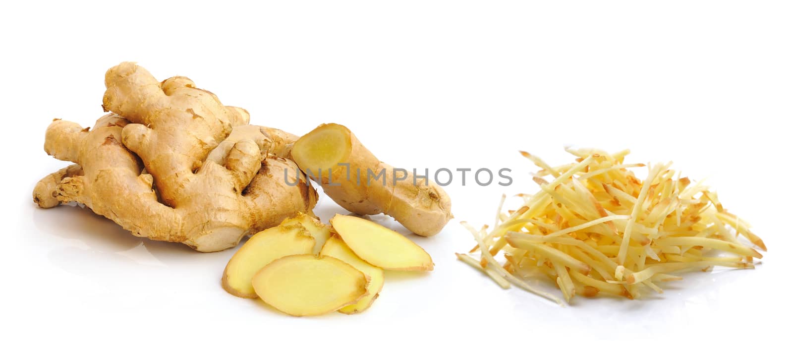 ginger root isolated on white background by sommai