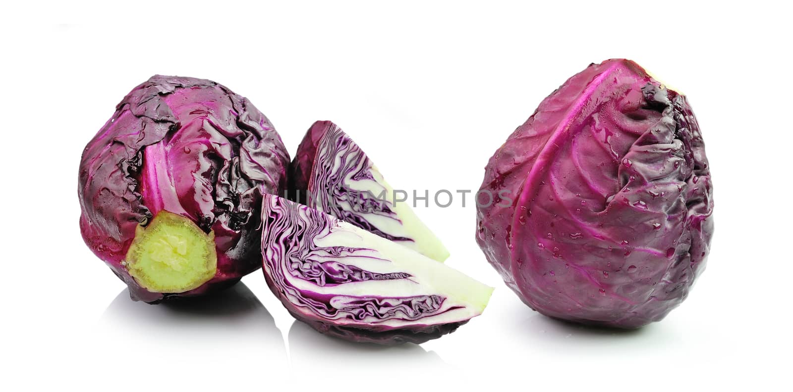 red cabbage on white background by sommai